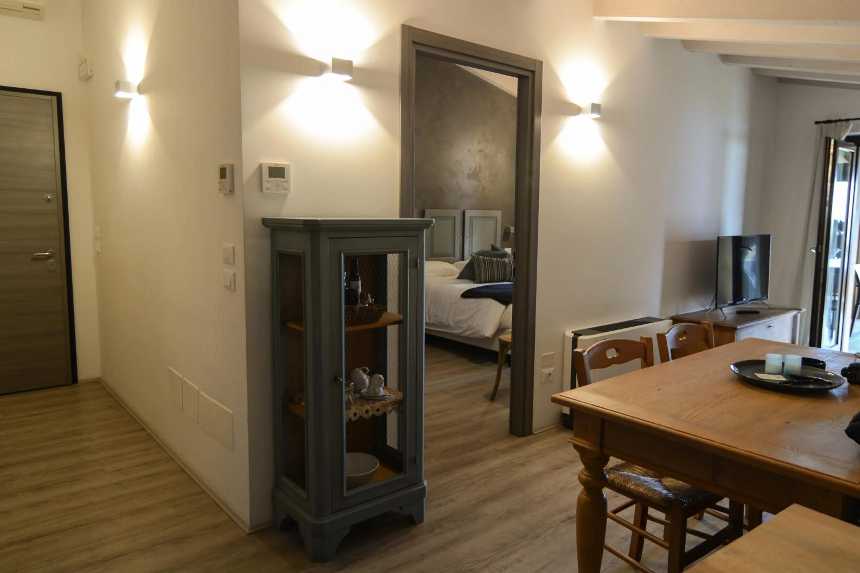 Seating area, Bed in Cascina Varini