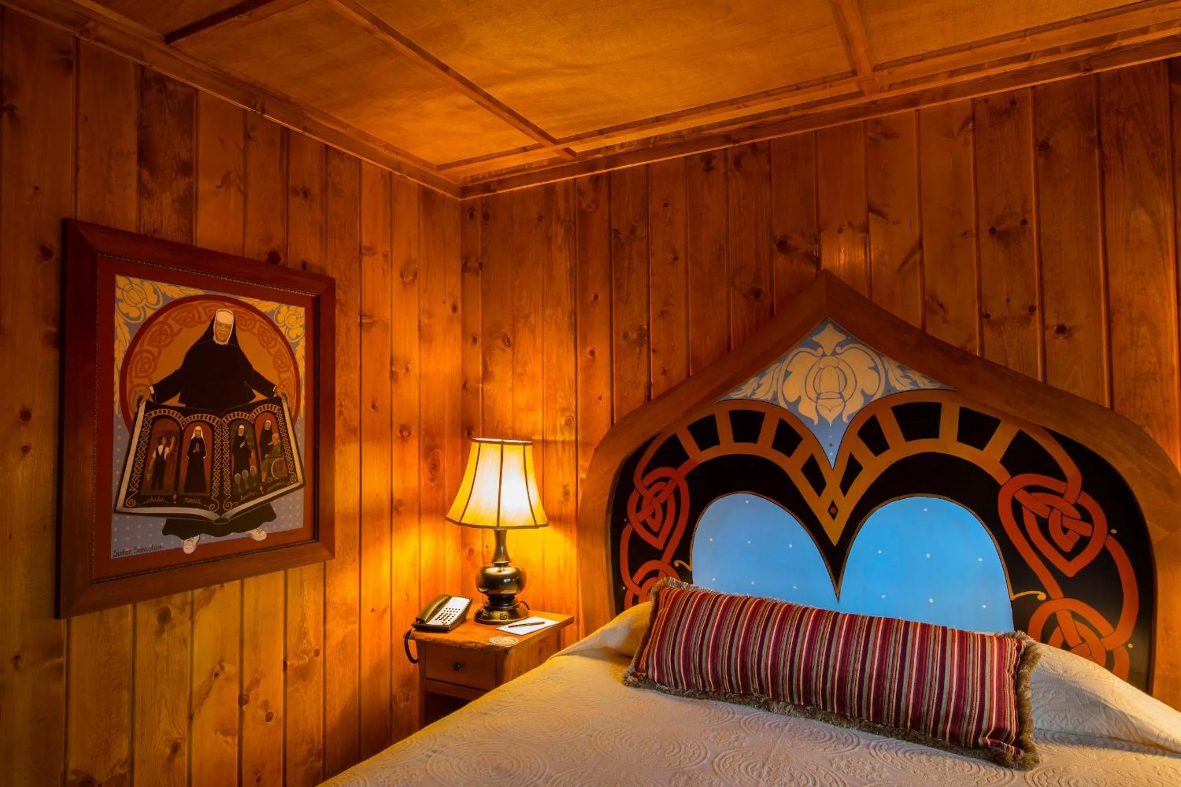 Bedroom, Bed in McMenamins Old St. Francis School