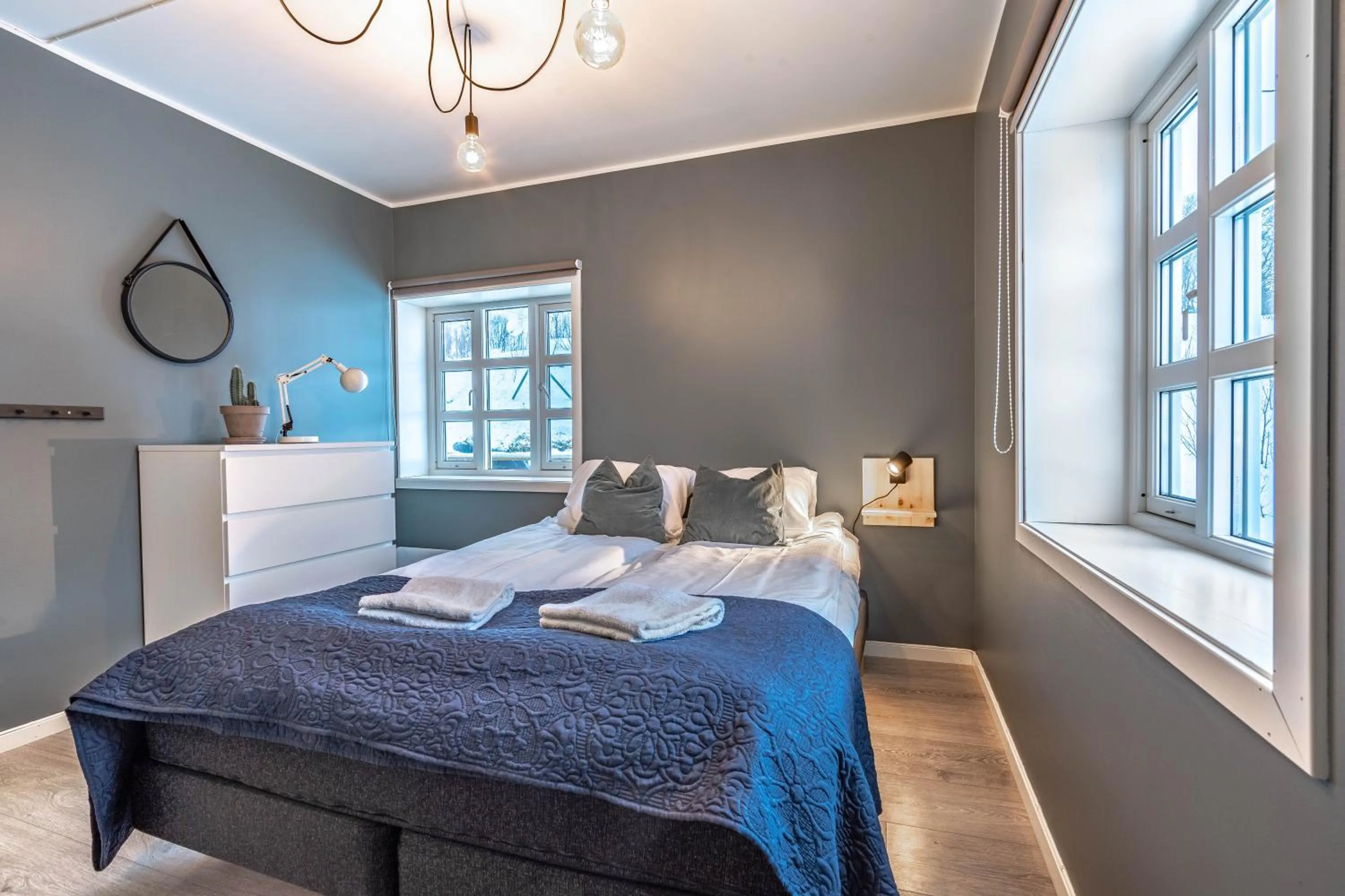 Bed in Lofoten Apartments