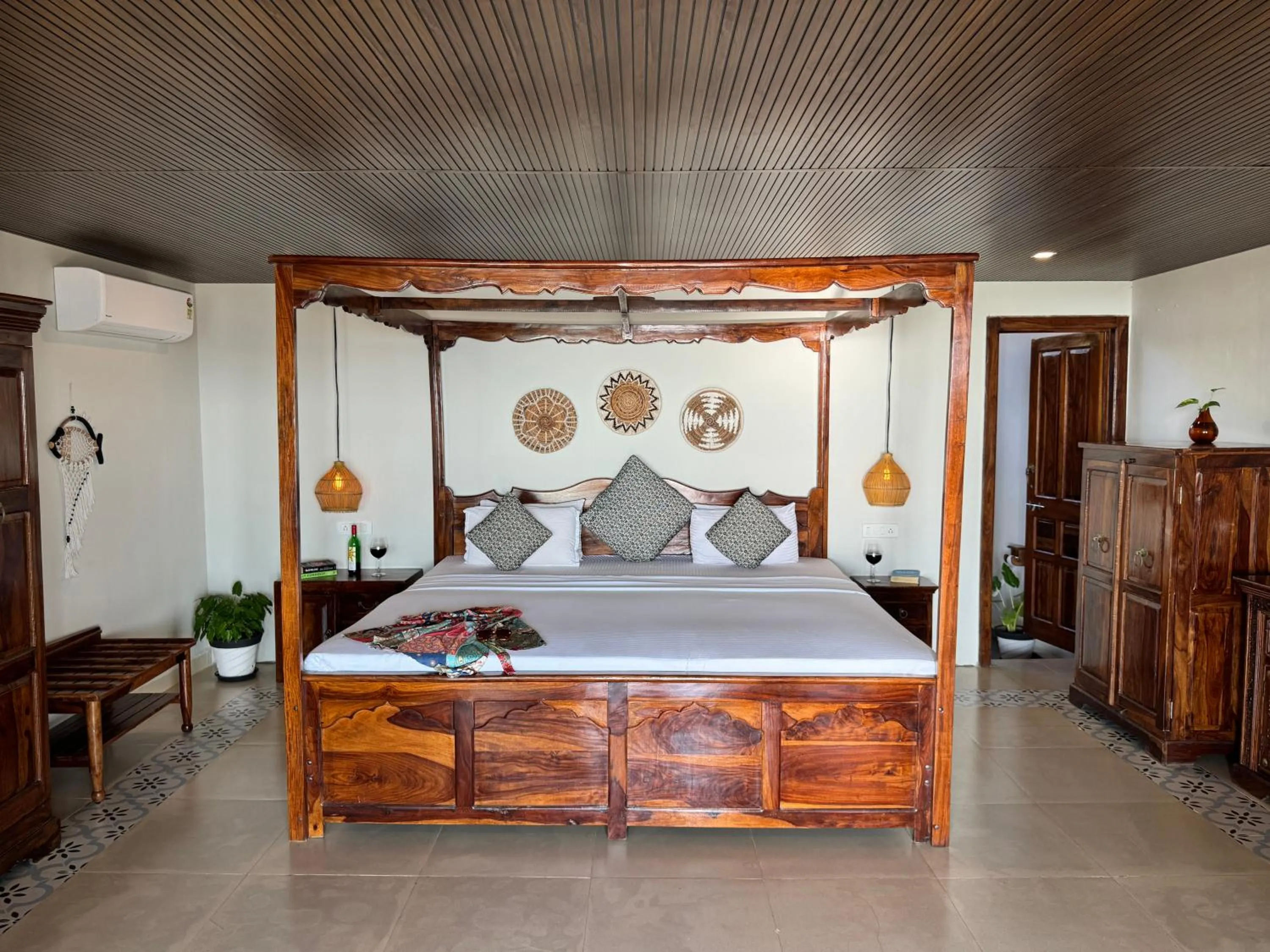 Bed in Agonda Villas