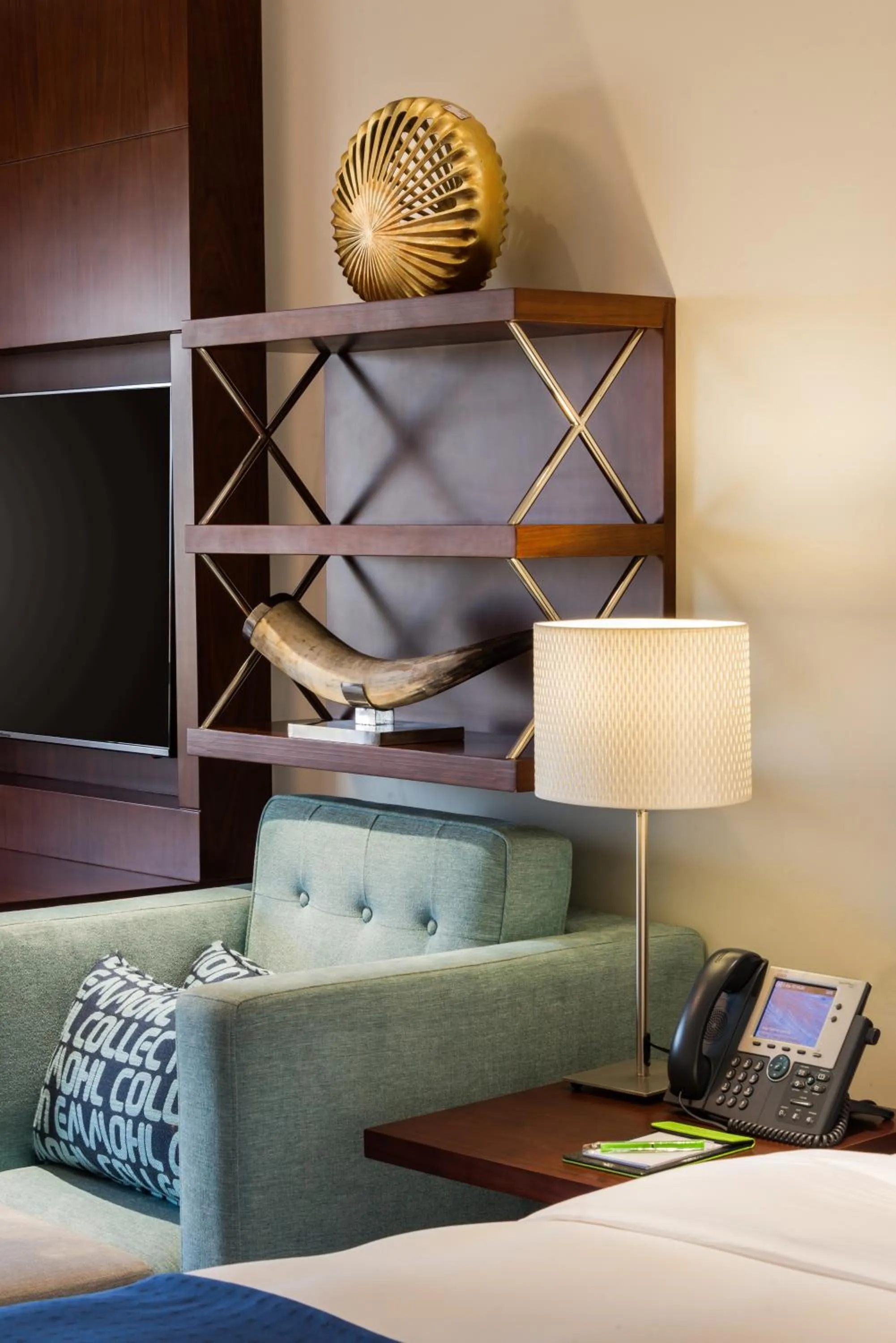 Decorative detail, Bed in Alreem Village Hotel