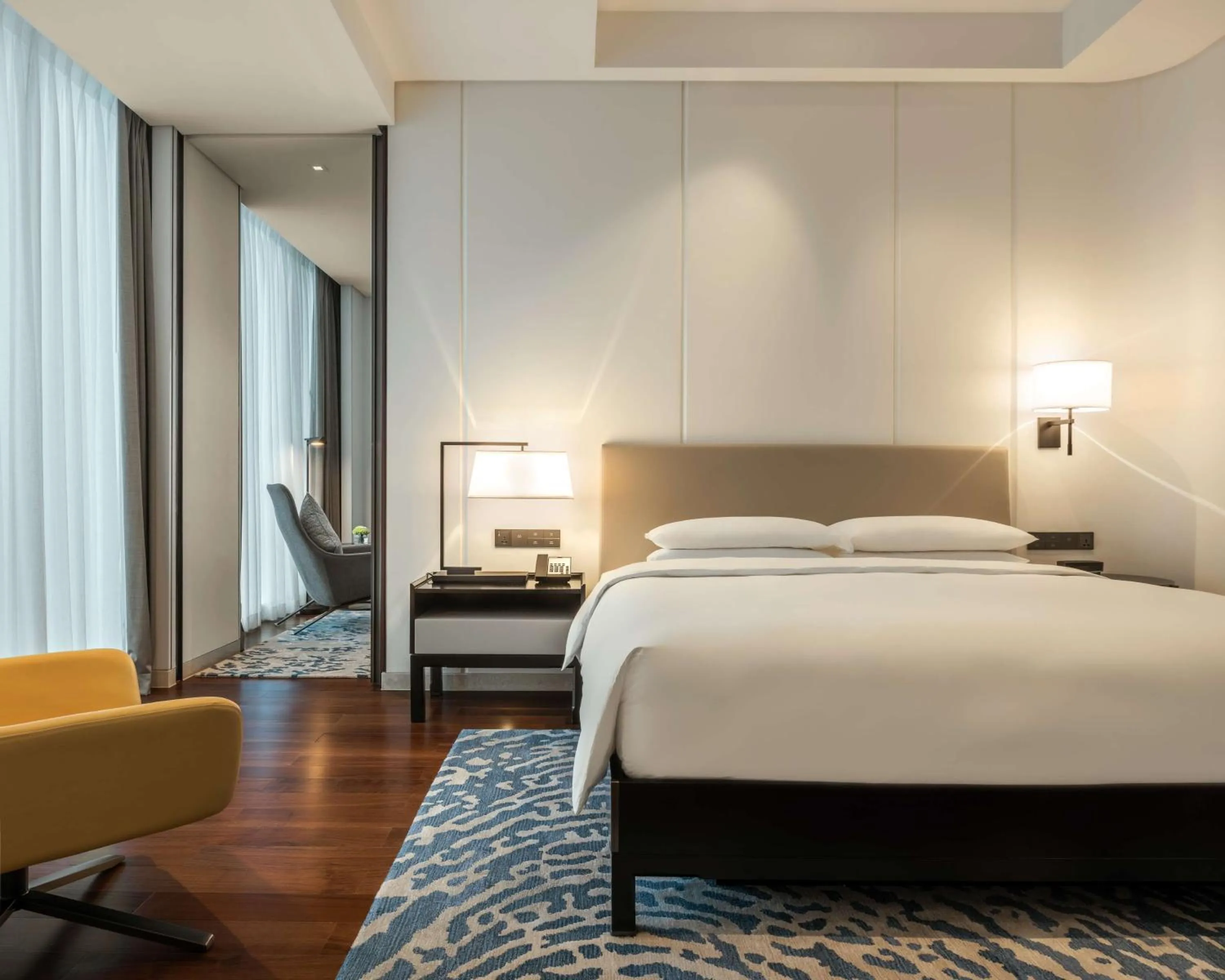 Bed in Hyatt Regency Shanghai Global Harbor