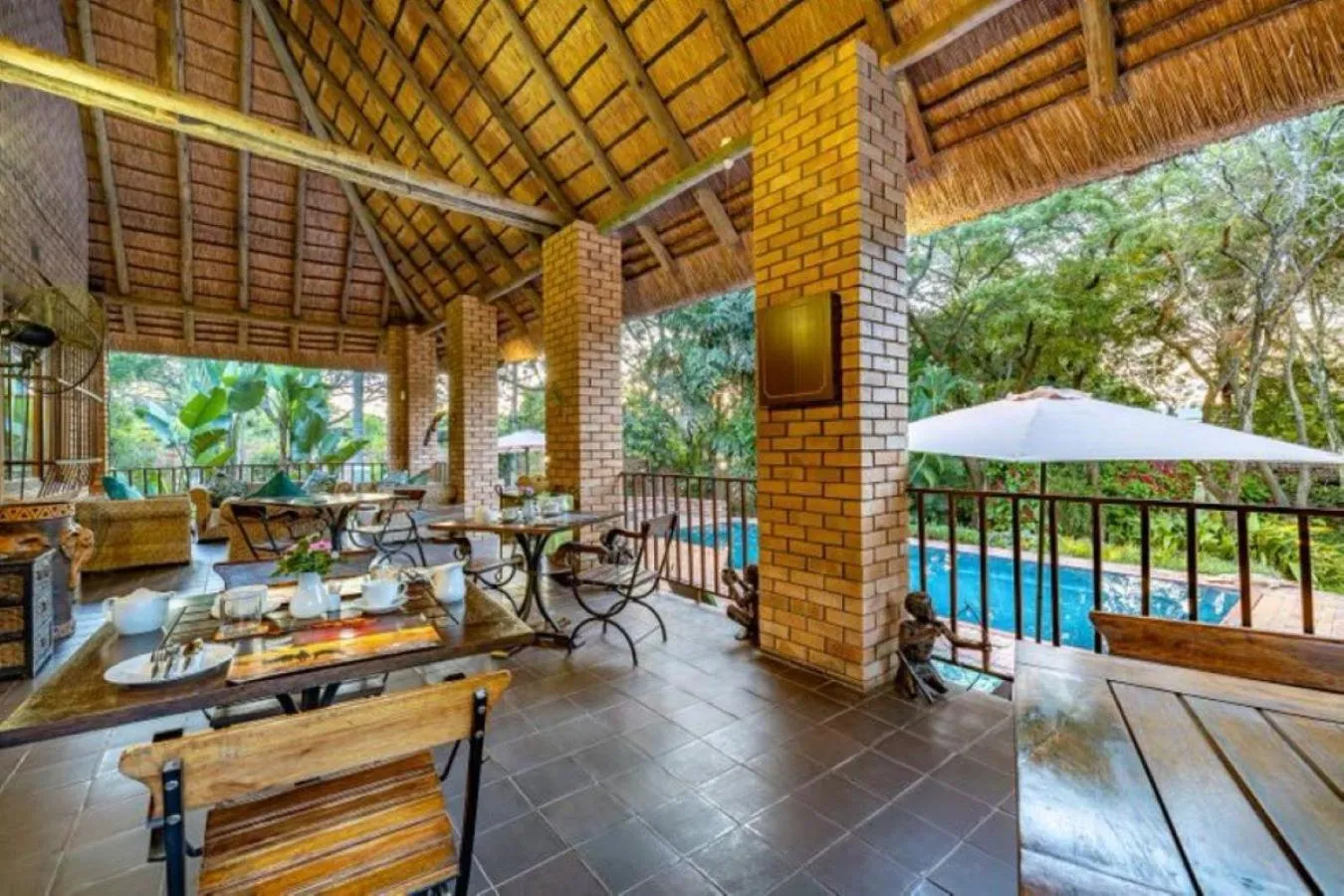 Pool view in Dreamfields Guesthouse