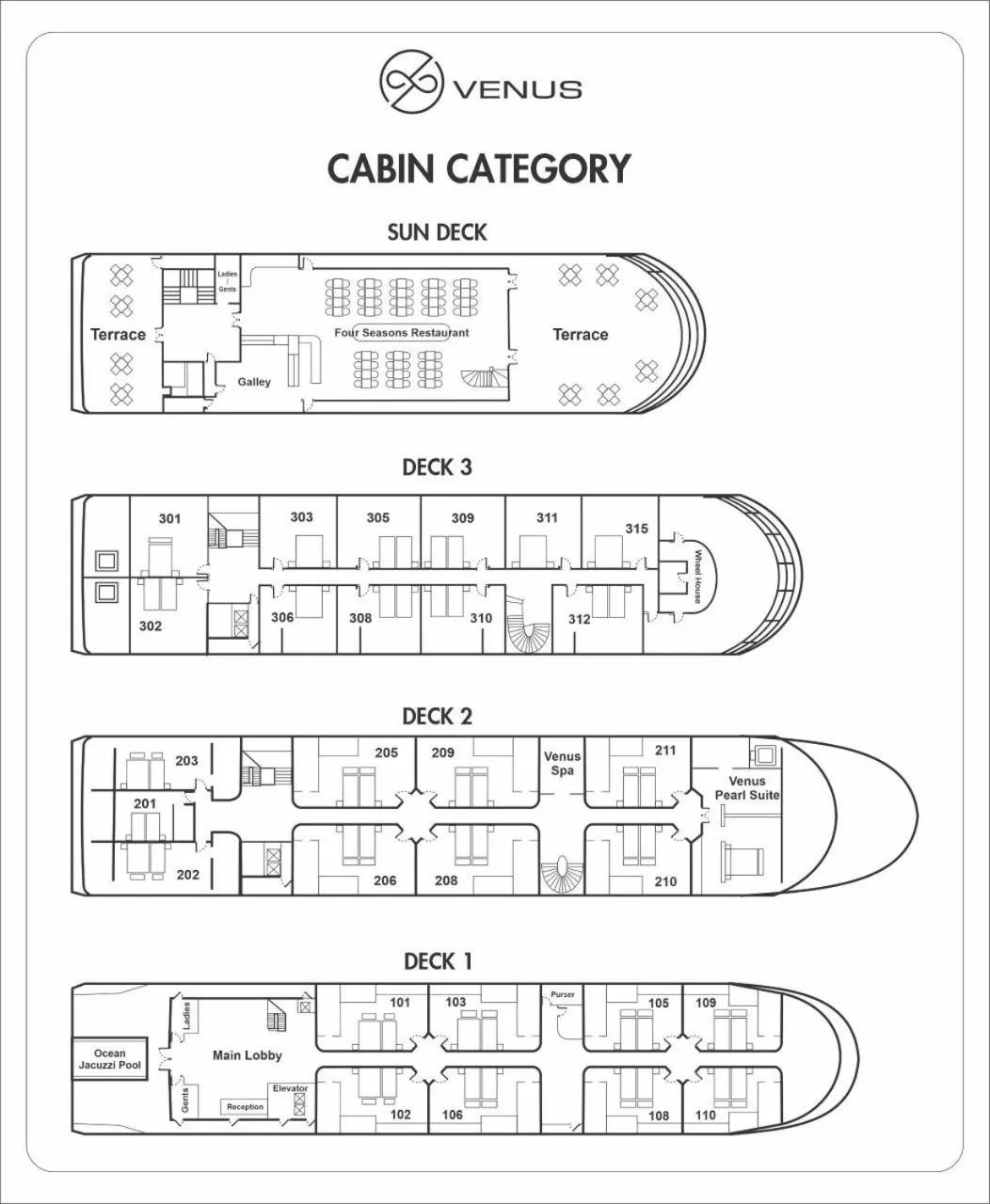 Floor plan in Era Cruise Halong Bay by Venus Group