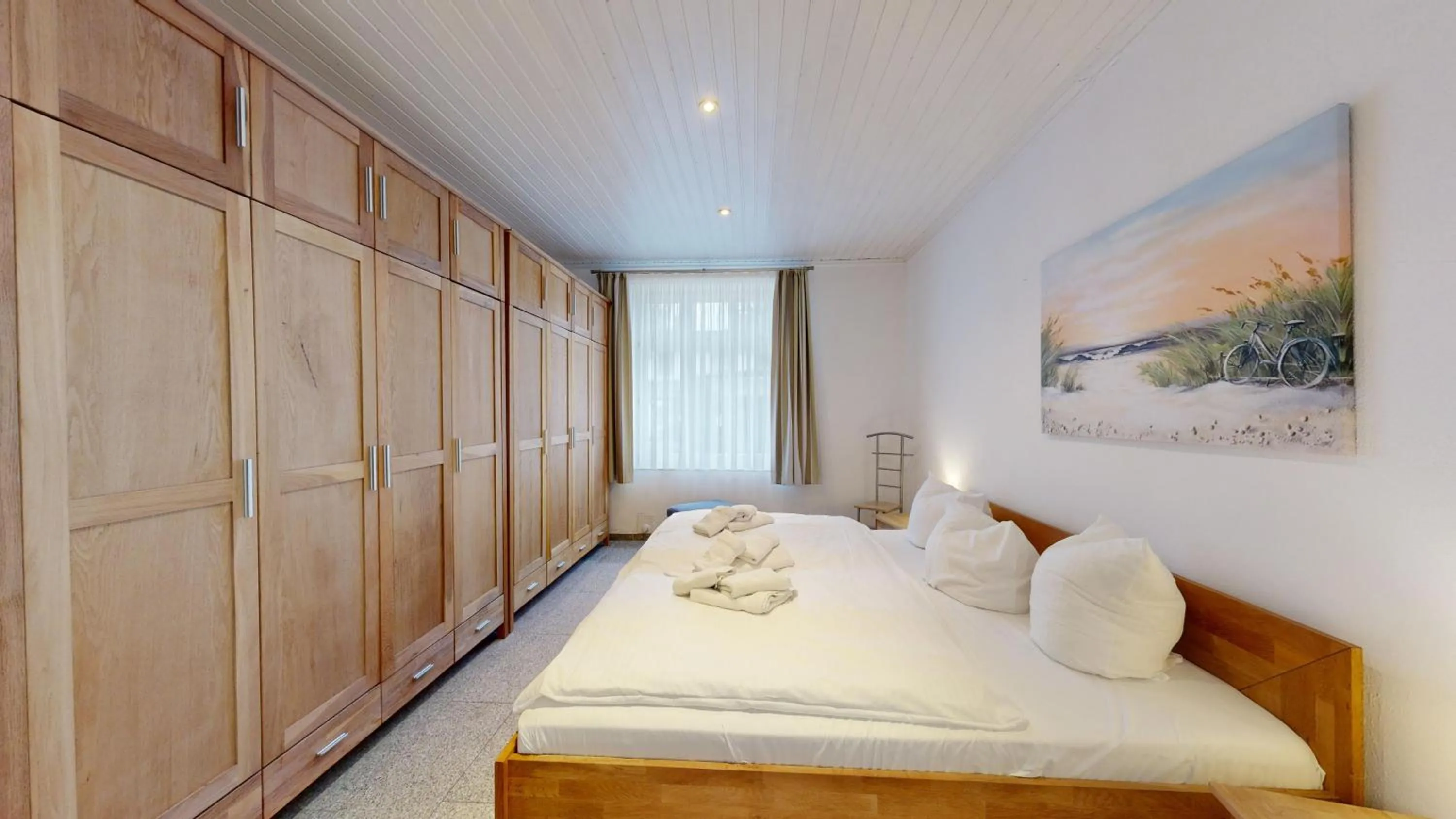 Bedroom, Bed in strandnahe FeWo mit Terrasse, Villa Vergissmeinnicht 01, Binz