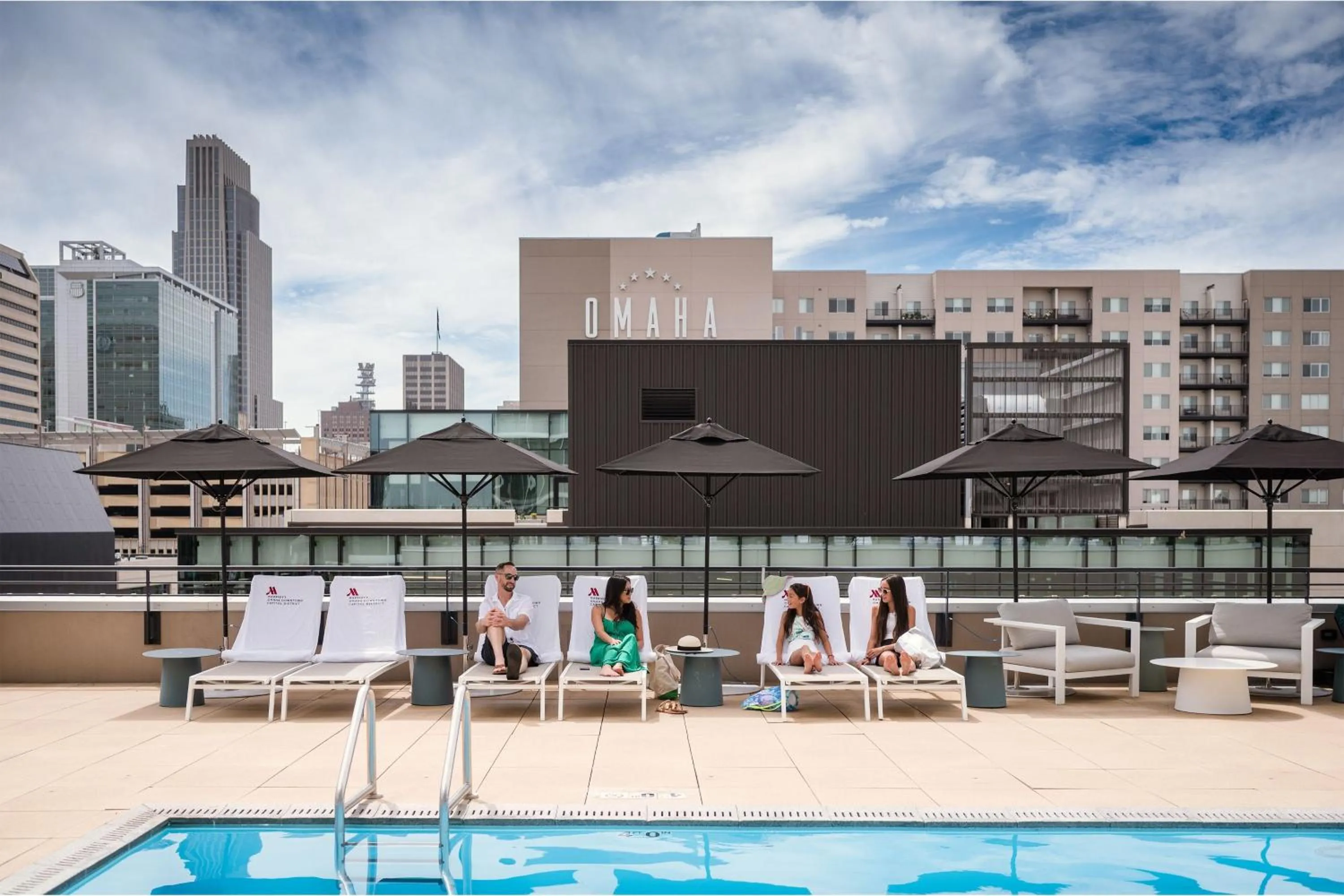 Swimming pool in Omaha Marriott Downtown at the Capitol District