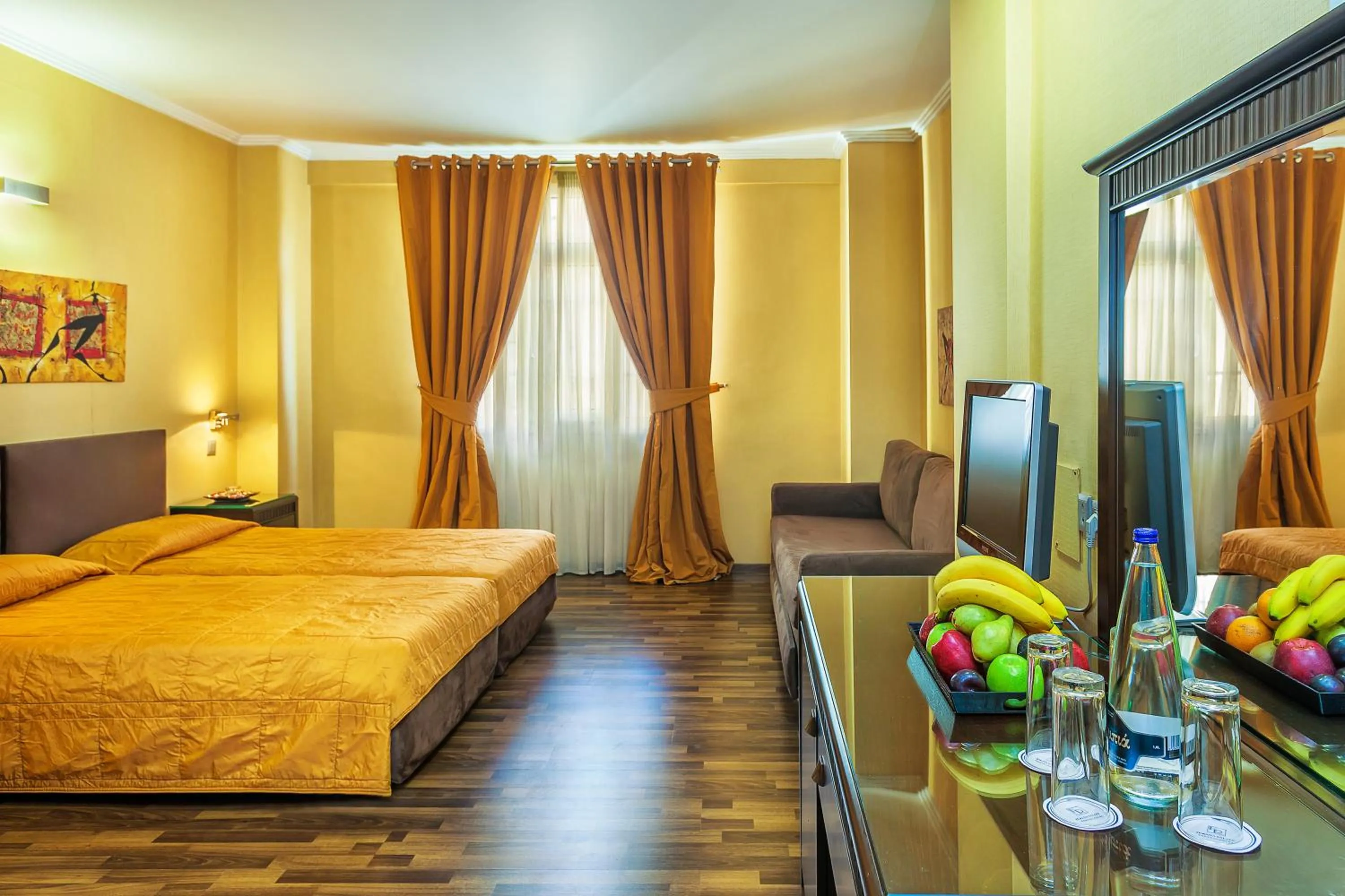 Living room, Bed in Egnatia Hotel