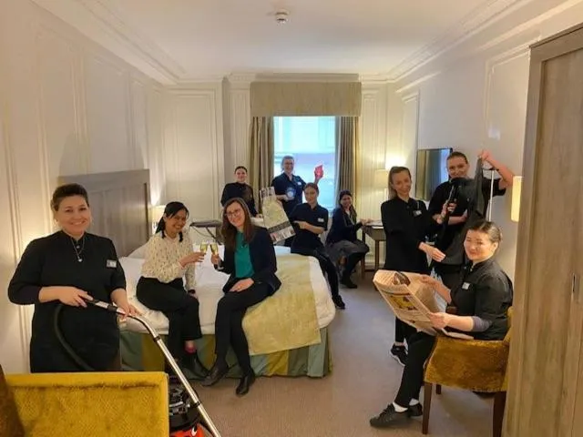 People in Astor Court Hotel