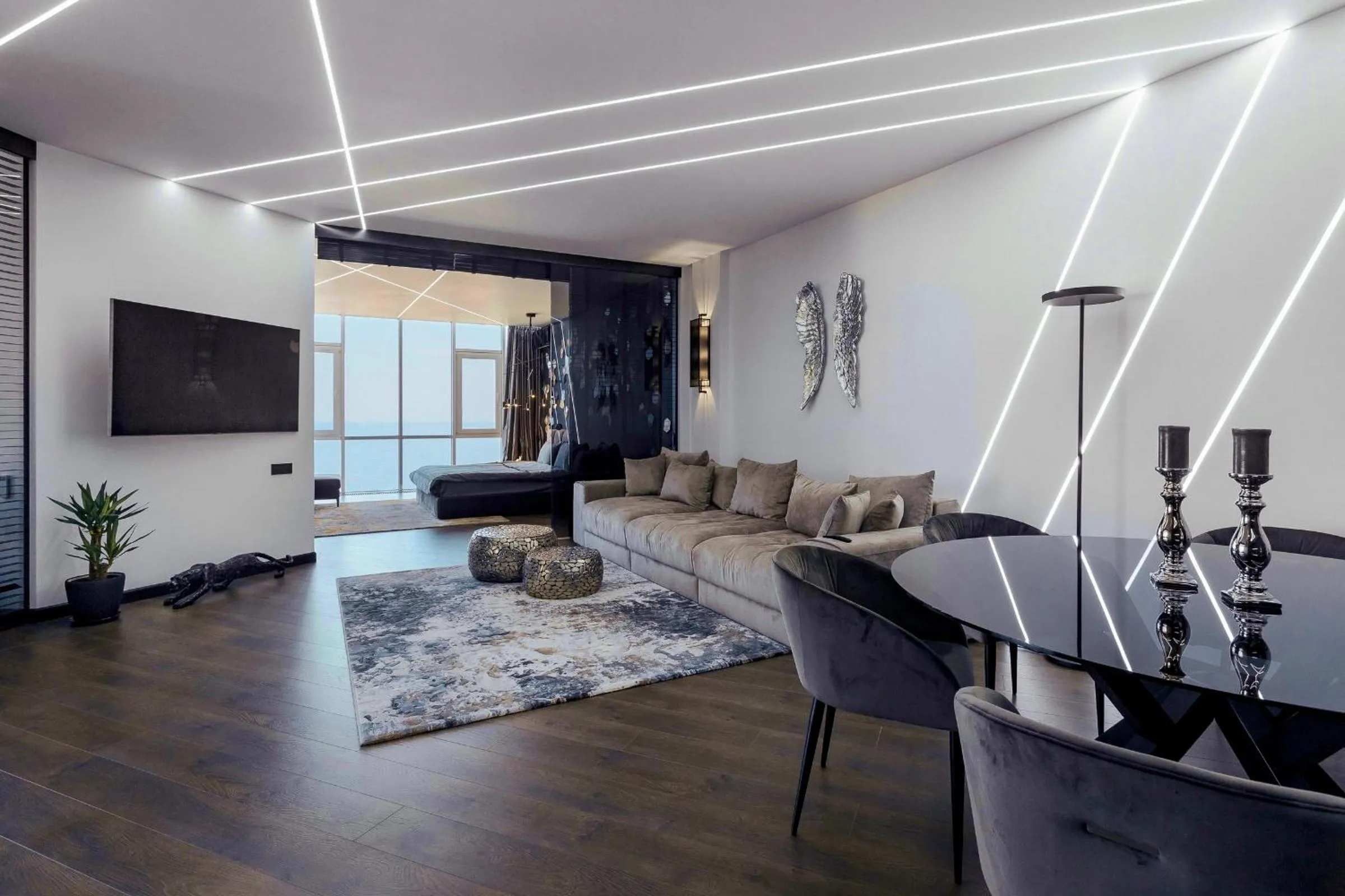 Seating area in Odessa Pearl Apart Arcadia