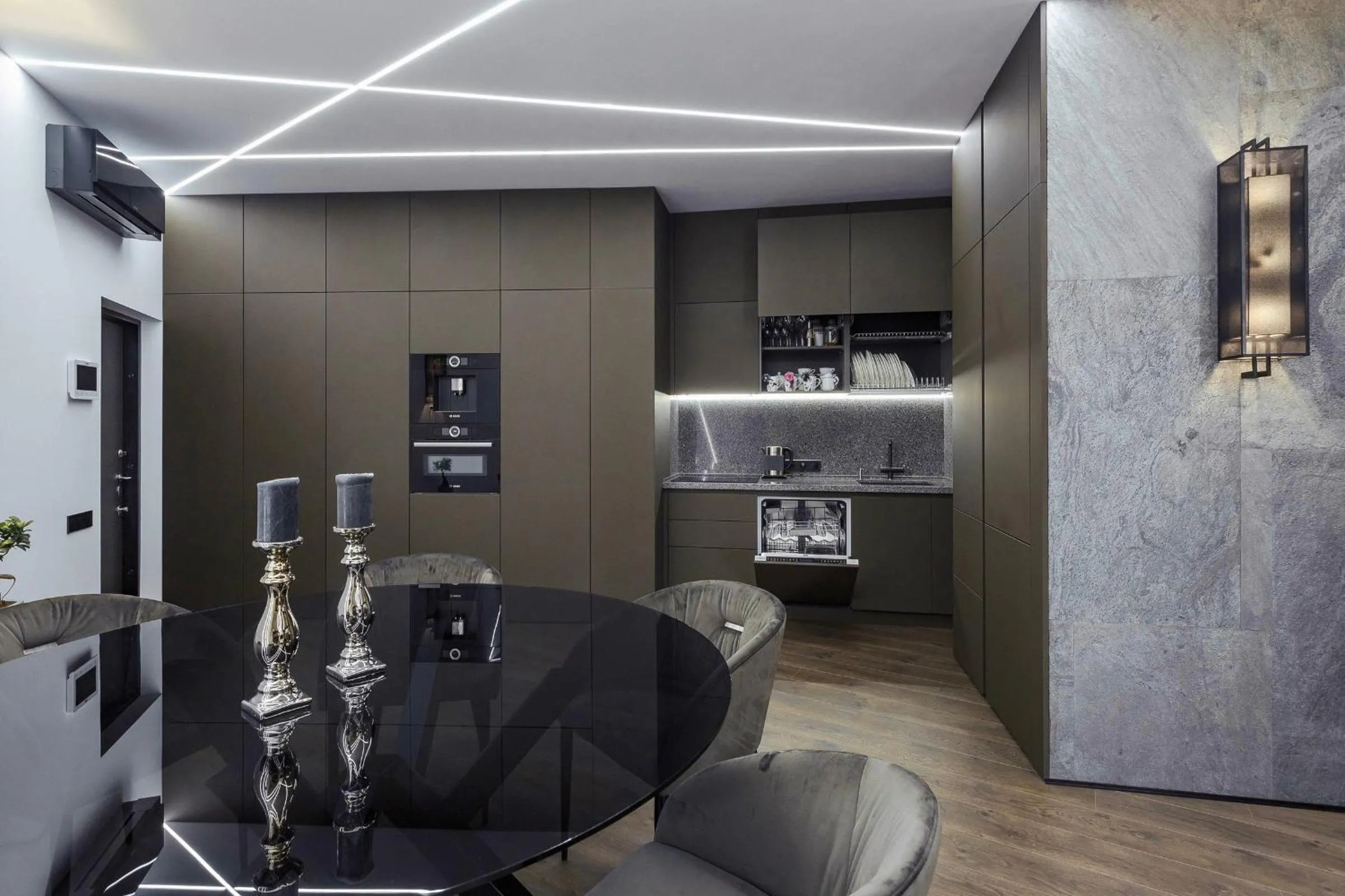 Kitchen or kitchenette in Odessa Pearl Apart Arcadia