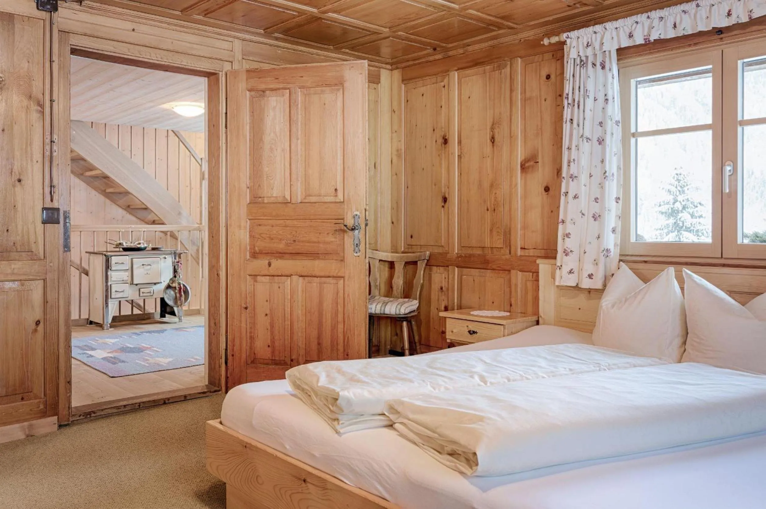 Bed in Ferienhaus Bergfrieden