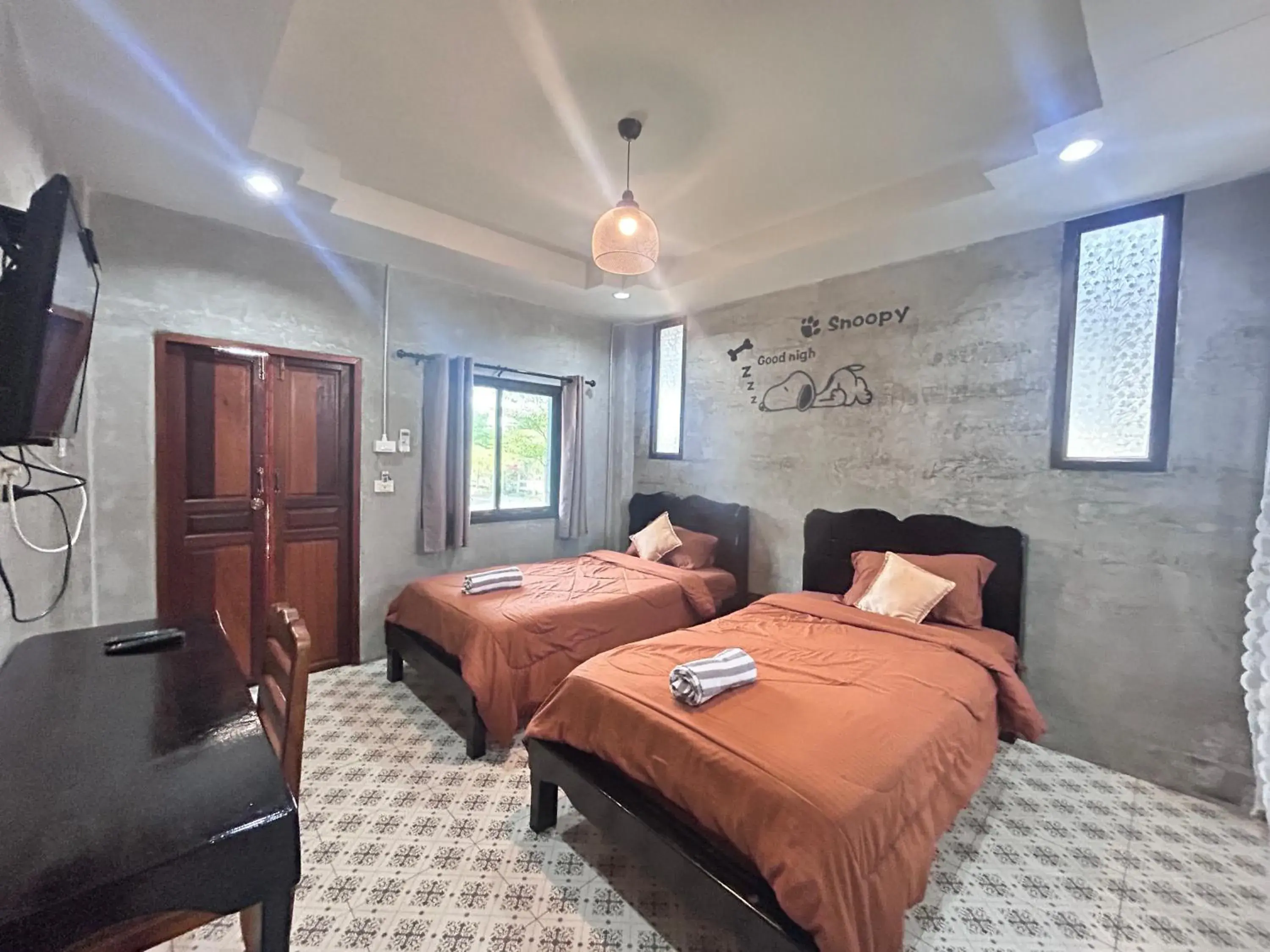 Twin Room with Private Bathroom in Suchanaree@Laemngop Twin Room with Private Bathroom in Suchanaree@Laemngop