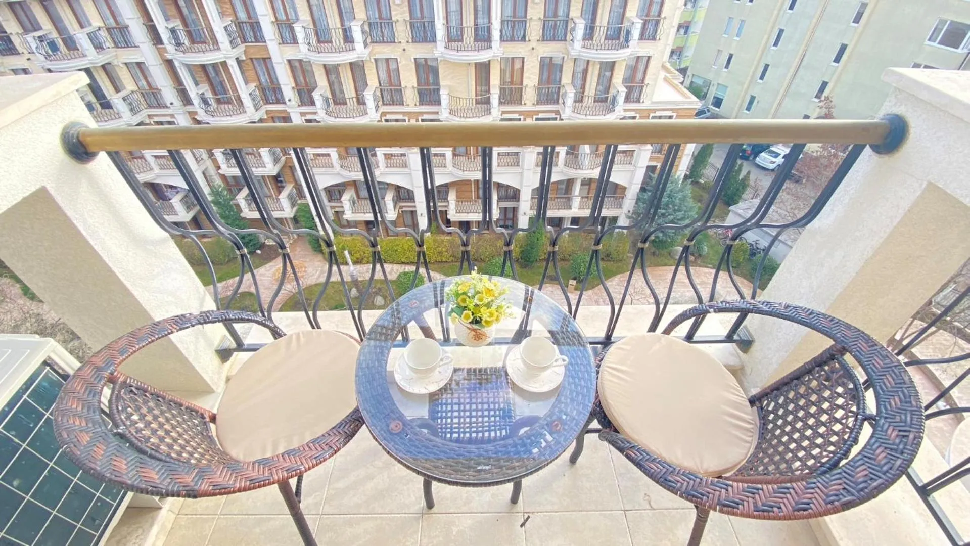 Balcony/Terrace in Bratanov Harmony Suites Dream Island Apartments