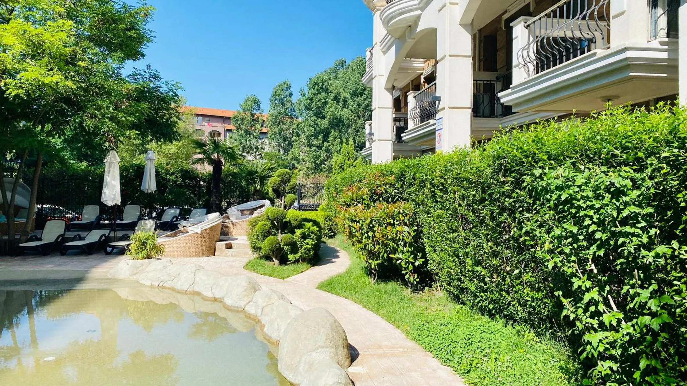 Patio in Bratanov Harmony Suites Dream Island Apartments