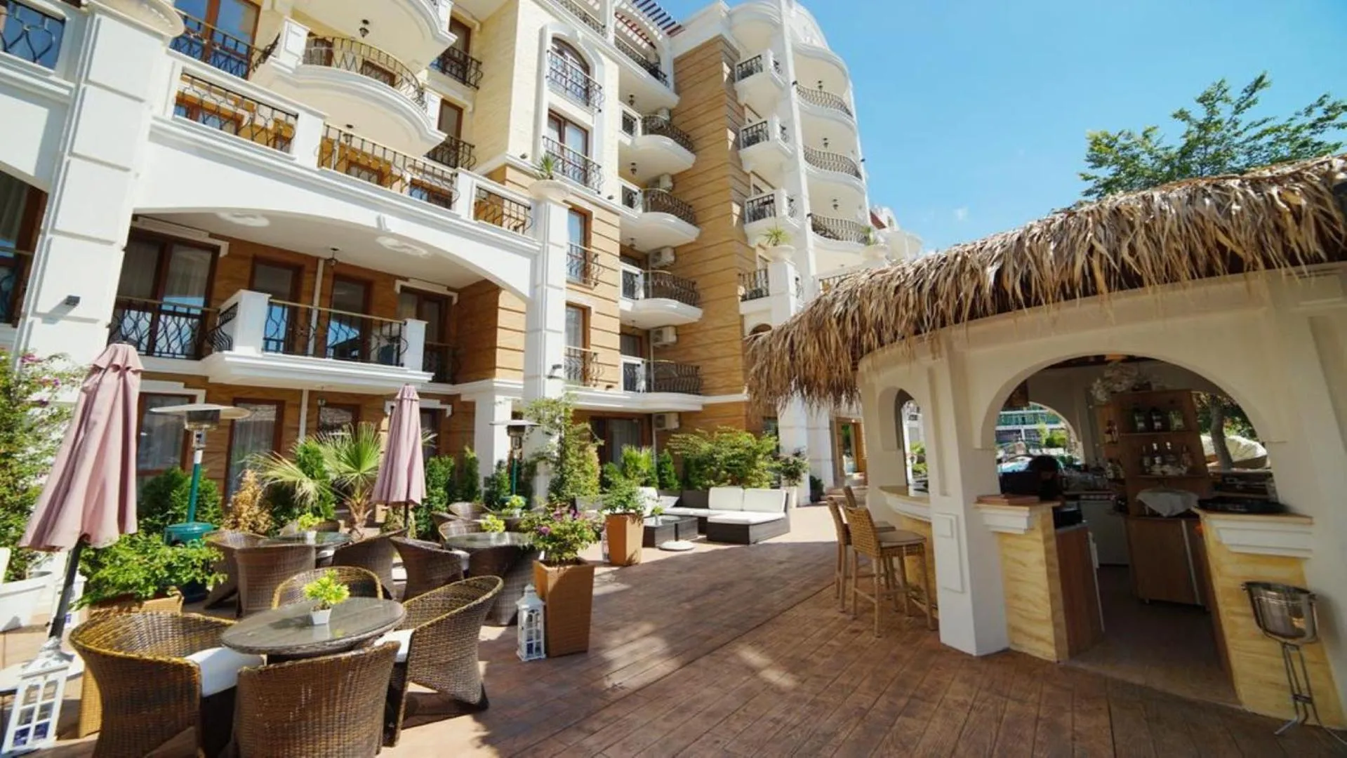 Patio in Bratanov Harmony Suites Dream Island Apartments