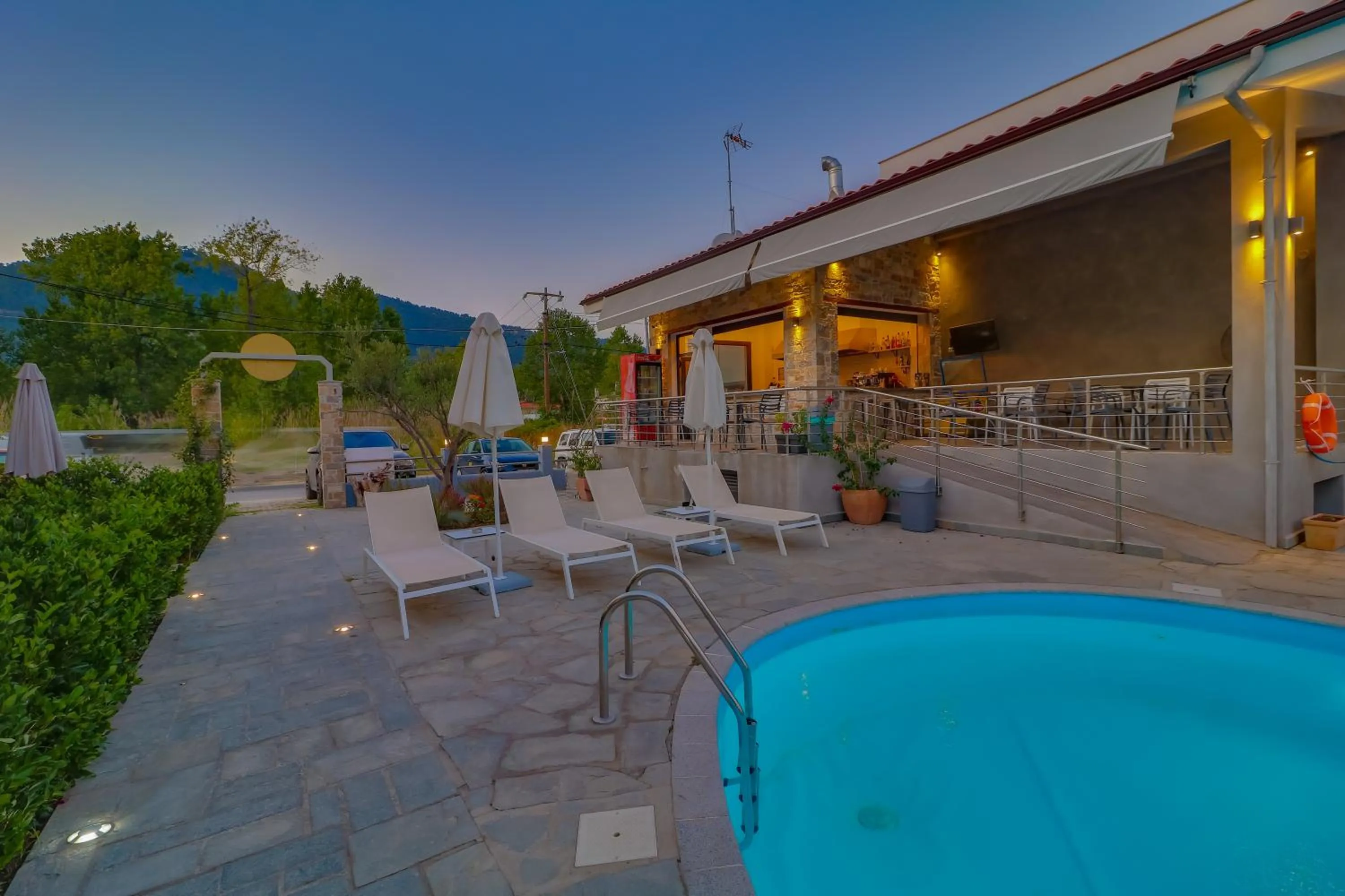 Patio in Theros Villas & Suites