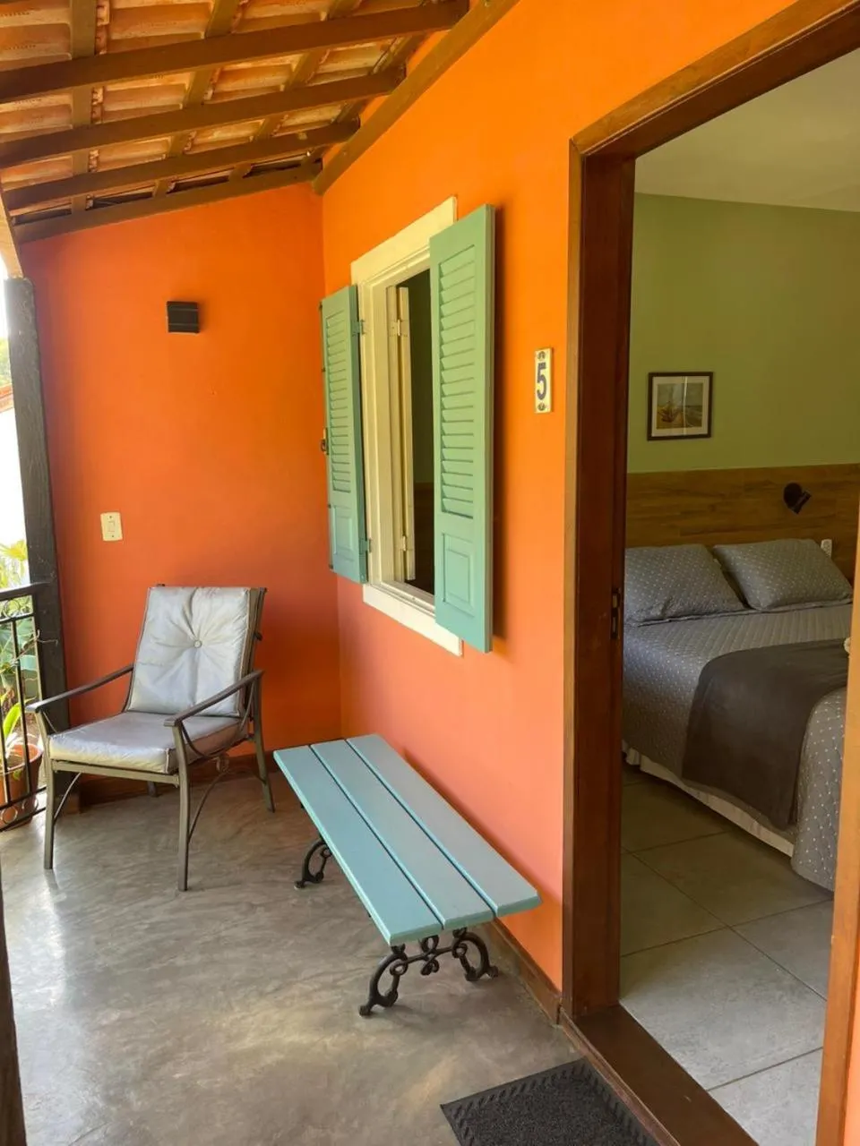 Balcony/Terrace, Bed in Pousada Villa Terracotta