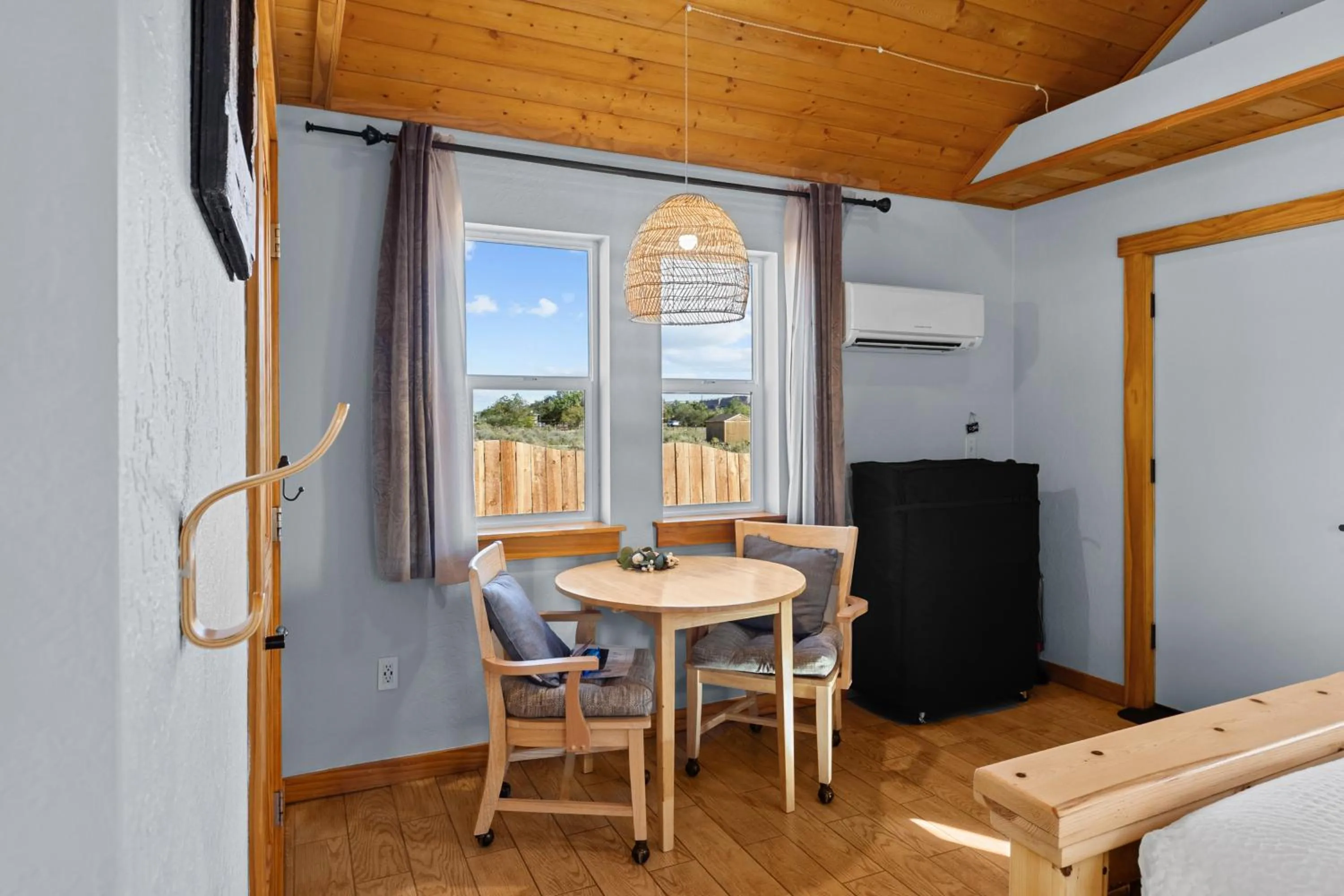 Seating area in Willow Street Cottages