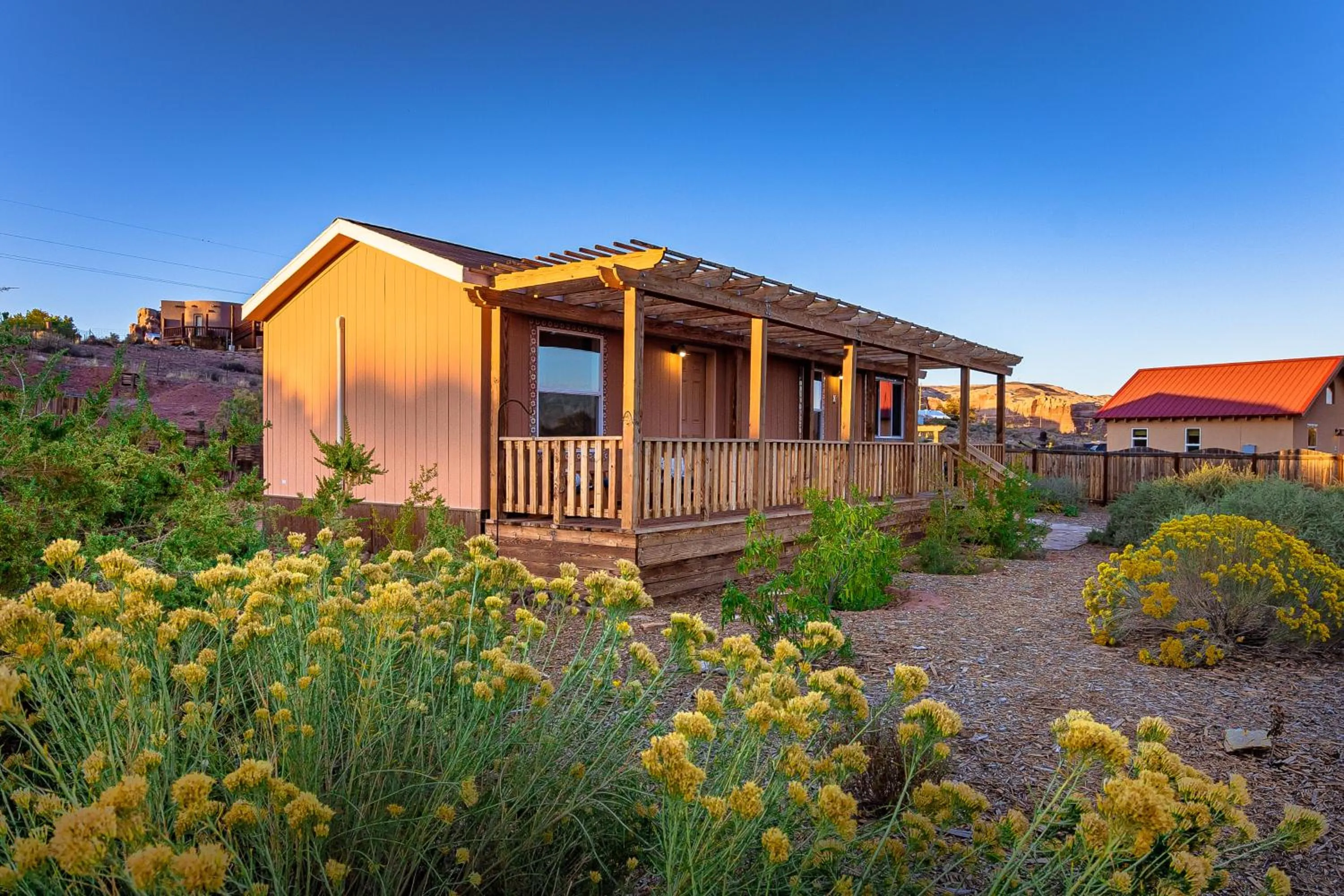 Garden view in Willow Street Cottages