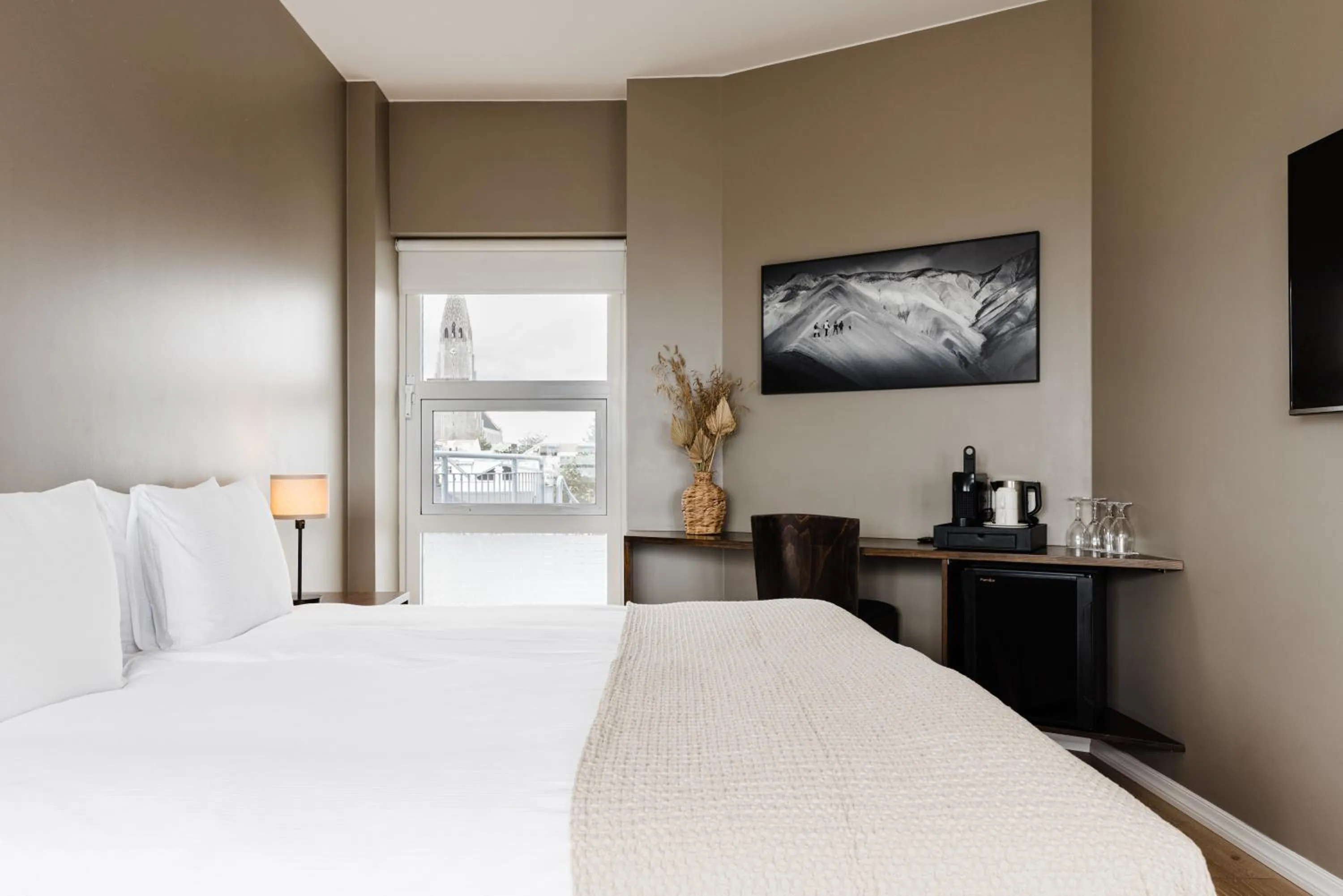 Bed in Hotel Ódinsvé