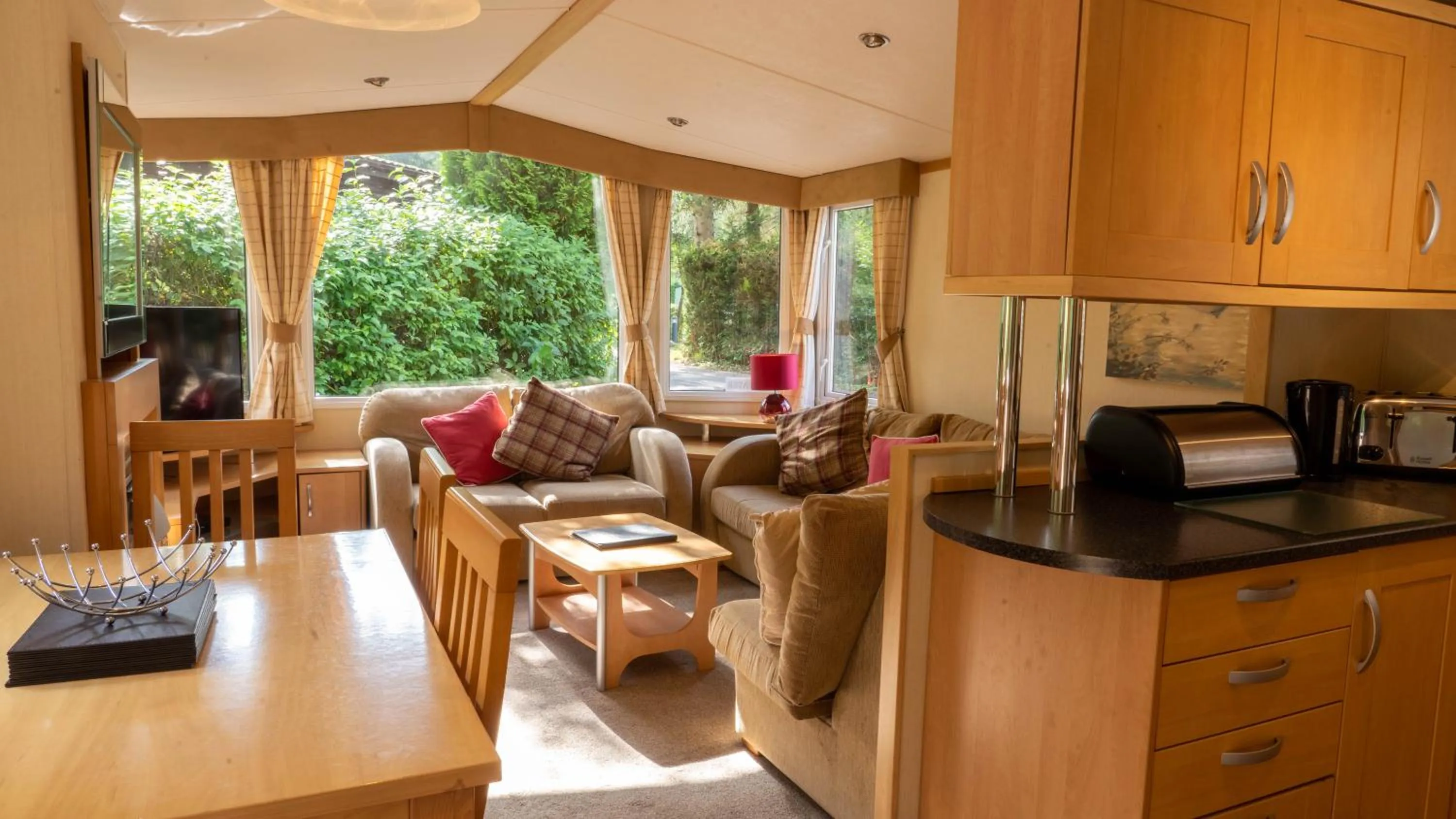 Living room in Newby Bridge Country Caravan Park