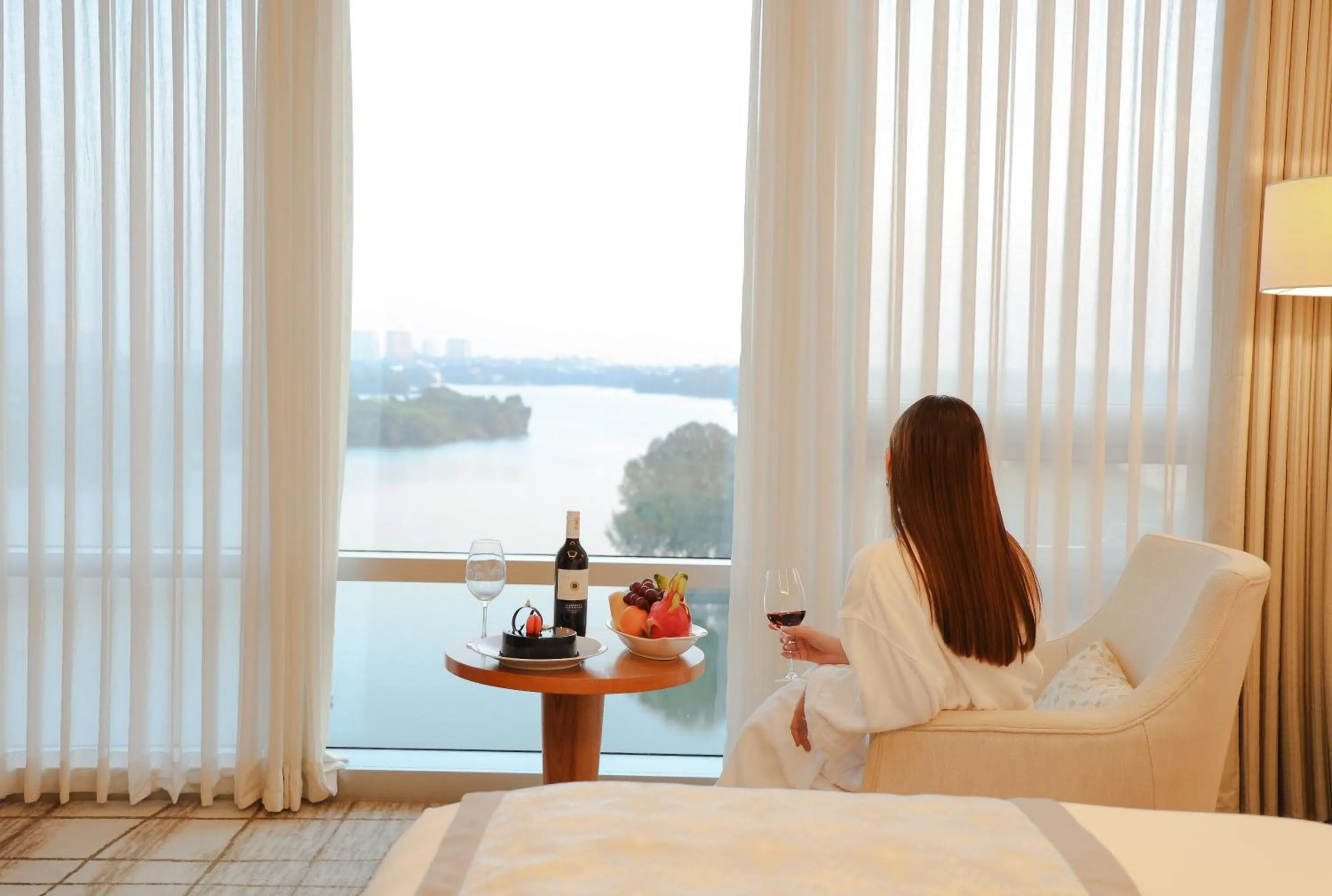 View (from property/room), Bed in LOTTE Hotel Yangon