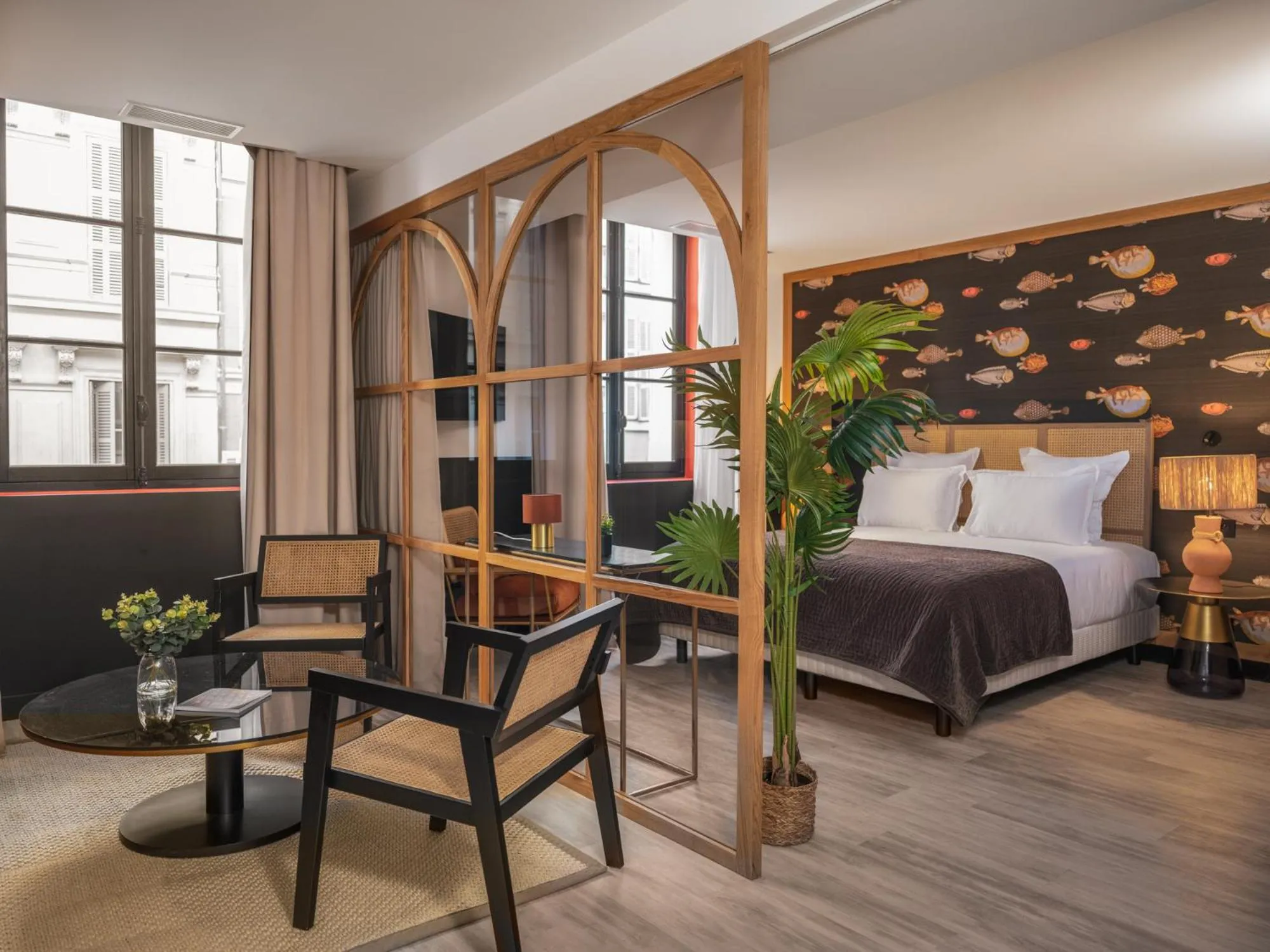 Living room, Bed in Maisons du Monde Hôtel & Suites - Marseille Vieux Port