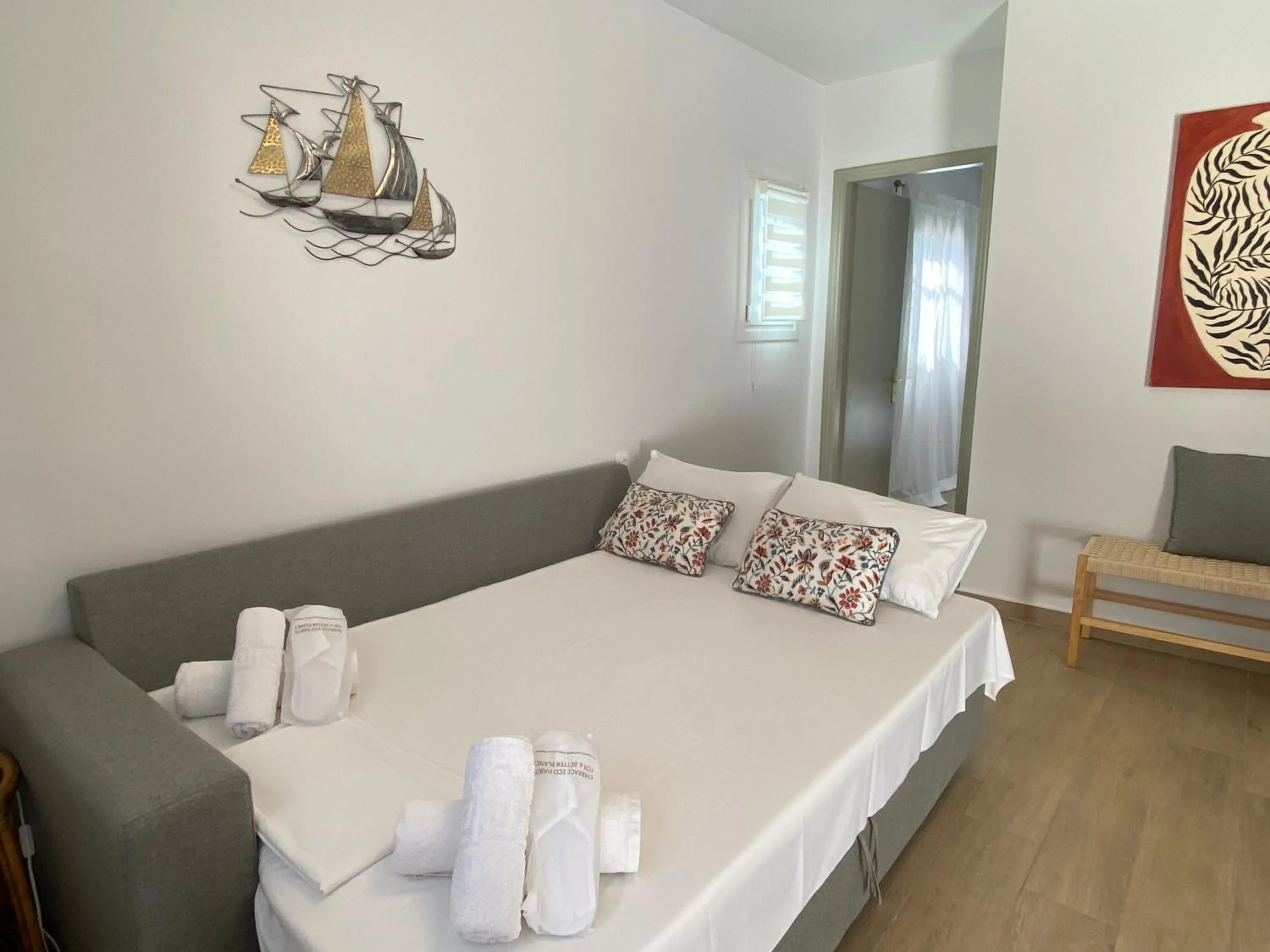Bed in Vicky's Panoramic View Apartments