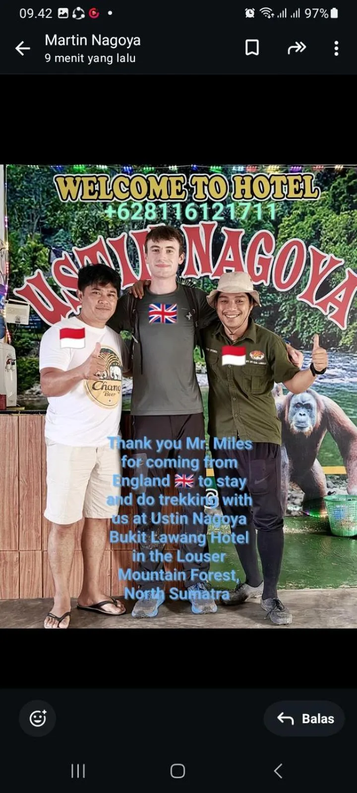 Ustin Nagoya Bukit Lawang Orangutan Trekking & transport only book with us