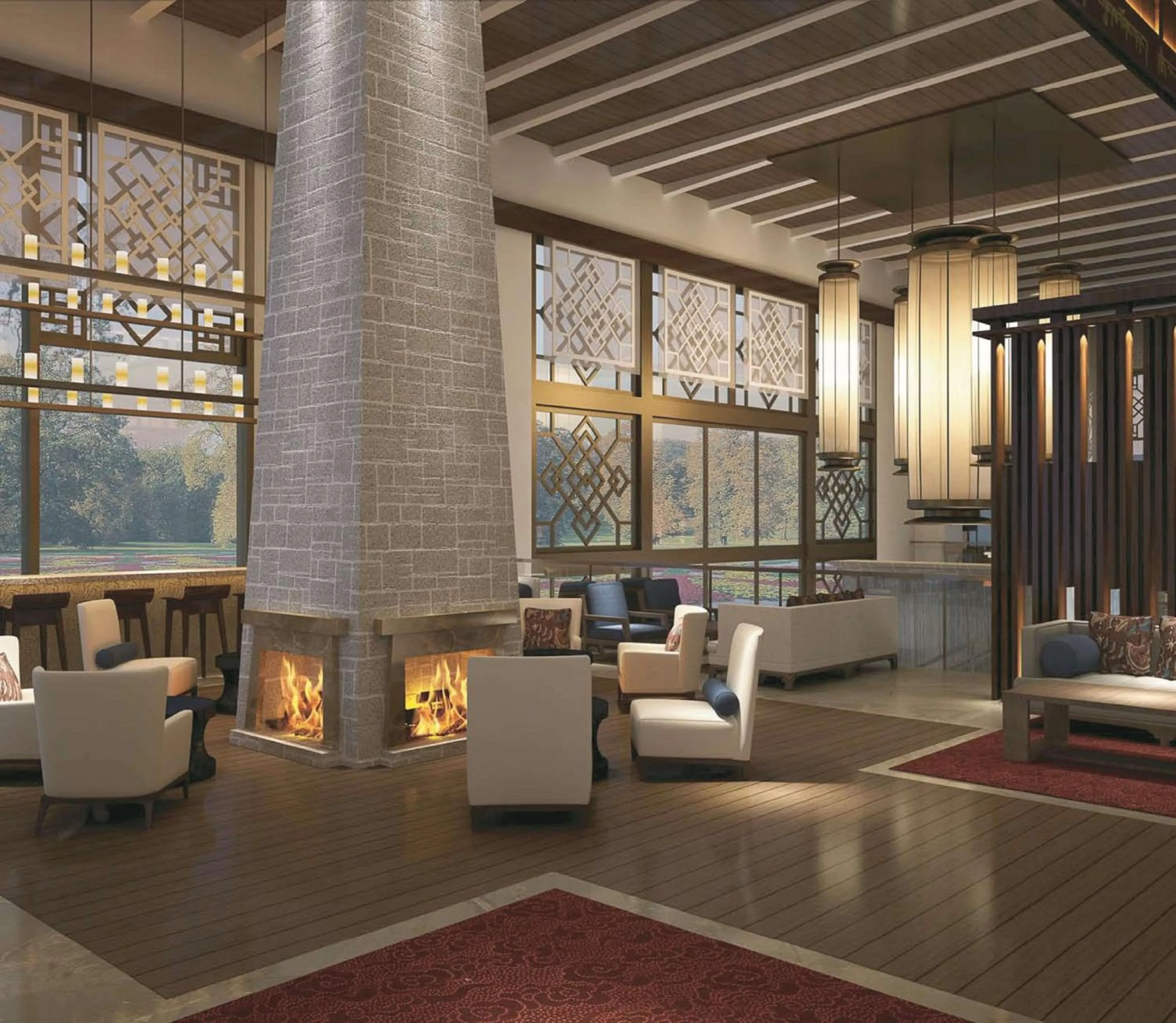 Dining area in Hilton Linzhi Resort