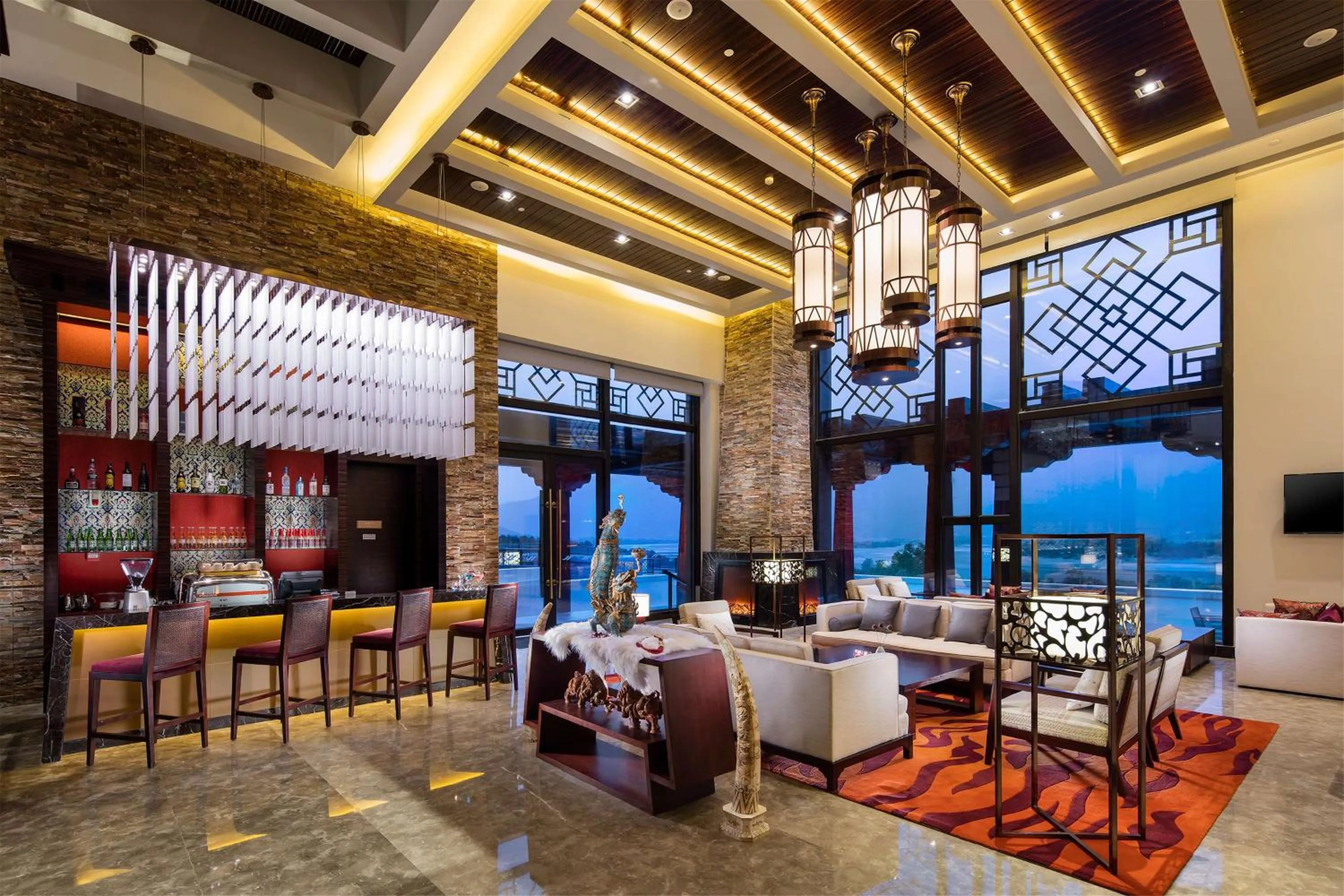 Lobby or reception in Hilton Linzhi Resort