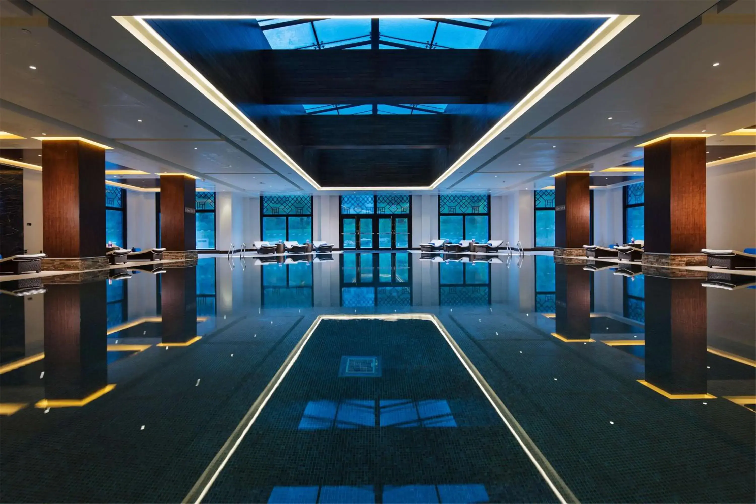 Pool view in Hilton Linzhi Resort Pool view in Hilton Linzhi Resort