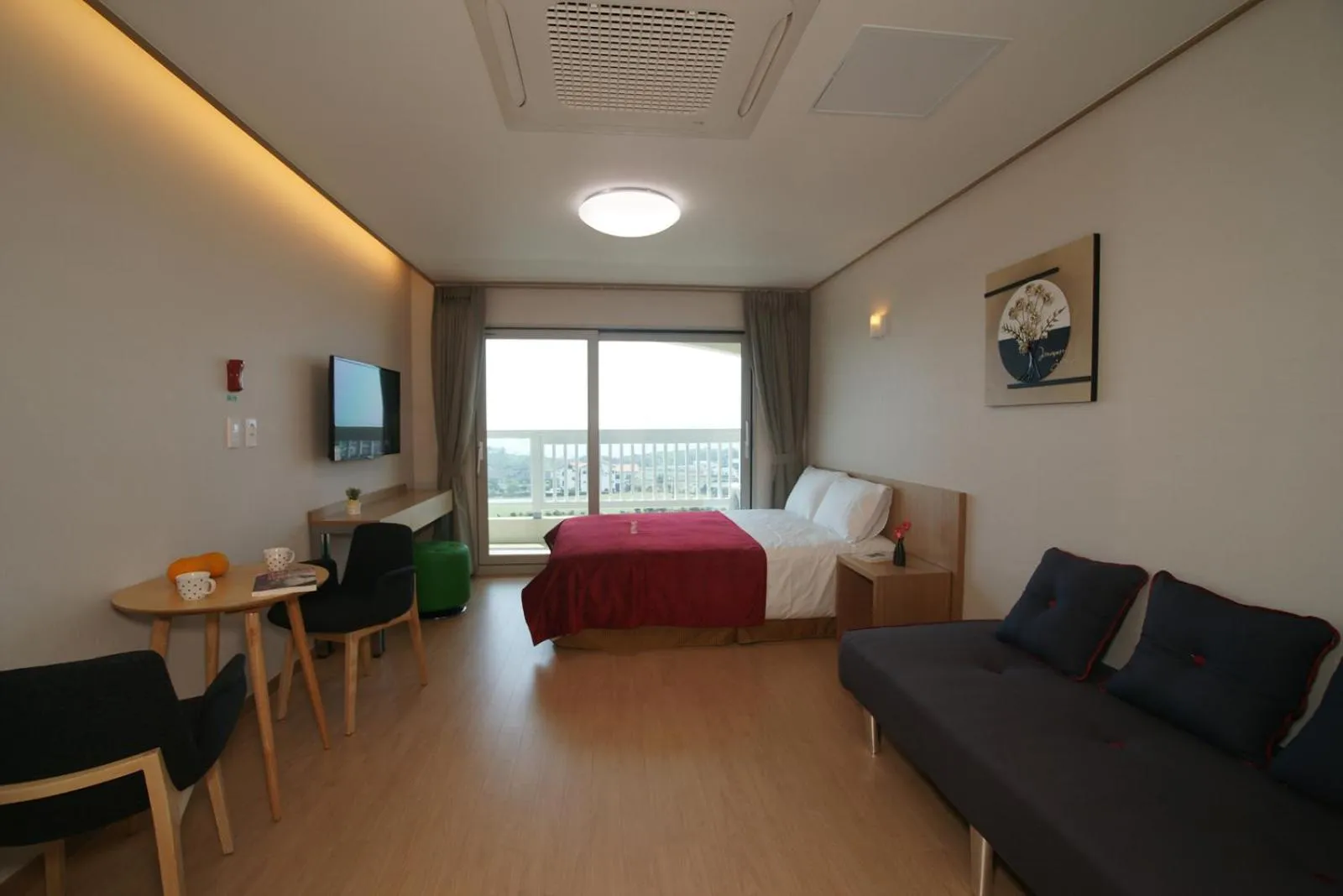 Bed in Jeju the Ocean Hill Pension