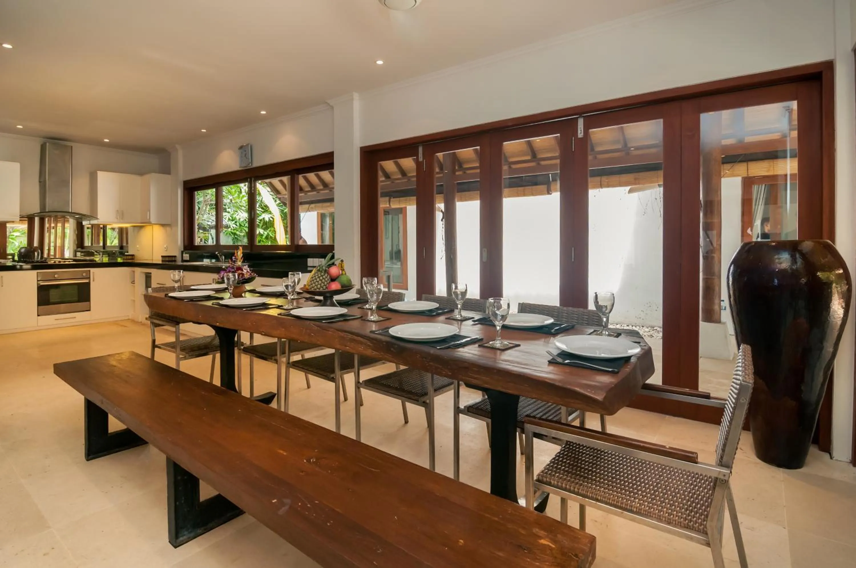 Communal kitchen in Jasmina Estate by Villas Direct Bali