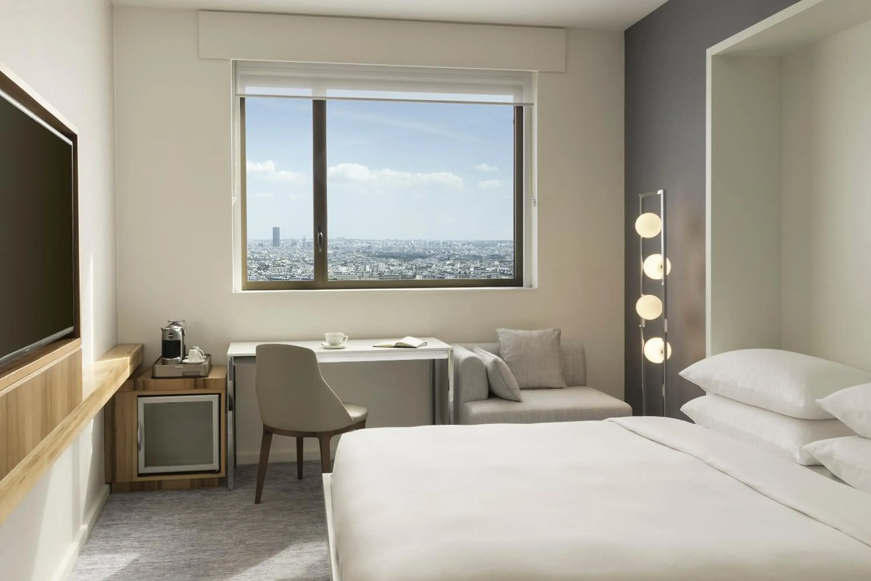 View (from property/room), Bed in Hyatt Regency Paris Etoile View (from property/room), Bed in Hyatt Regency Paris Etoile