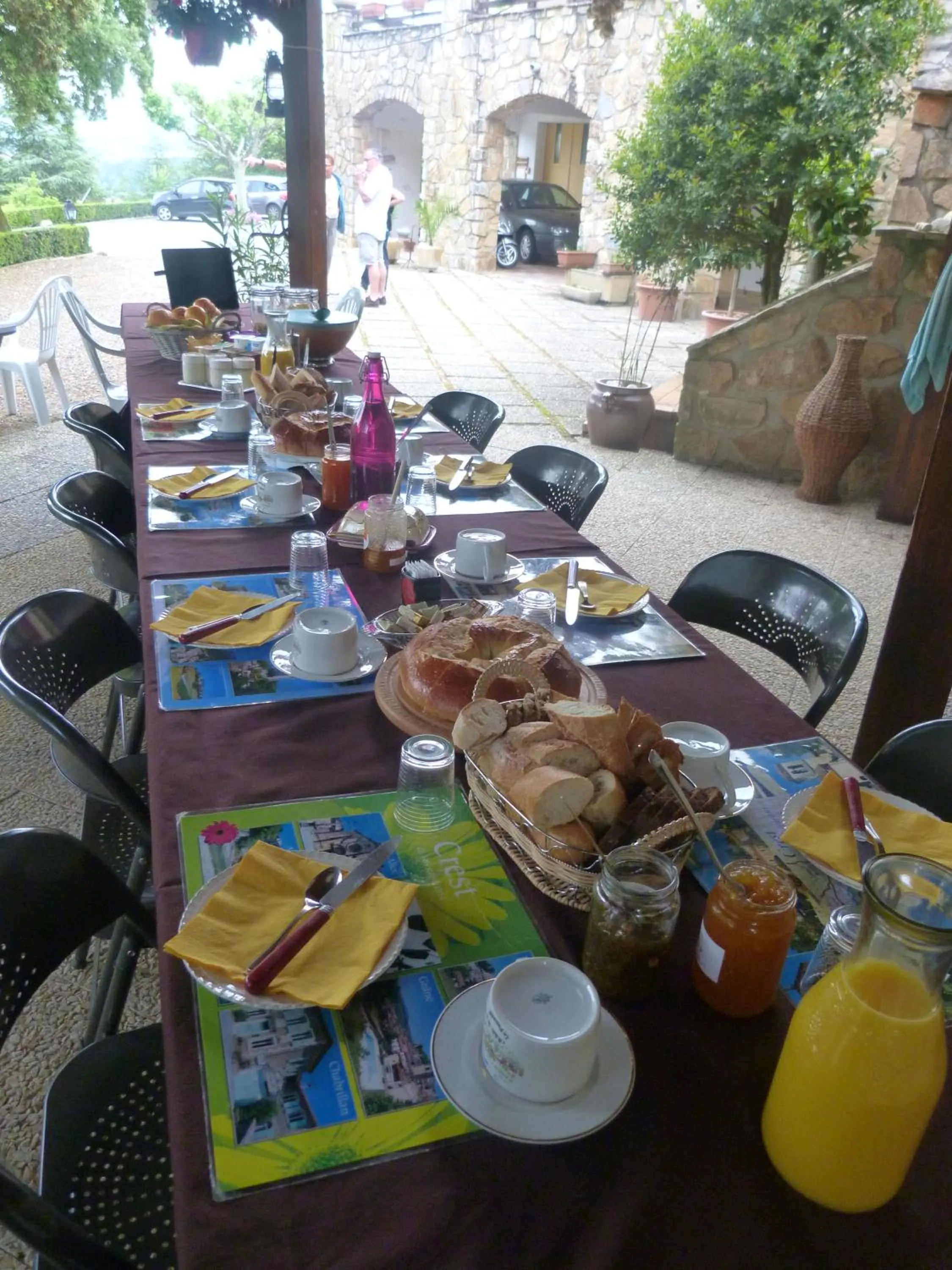 Continental breakfast in "Le Pigeonnier" chambre d'hôte