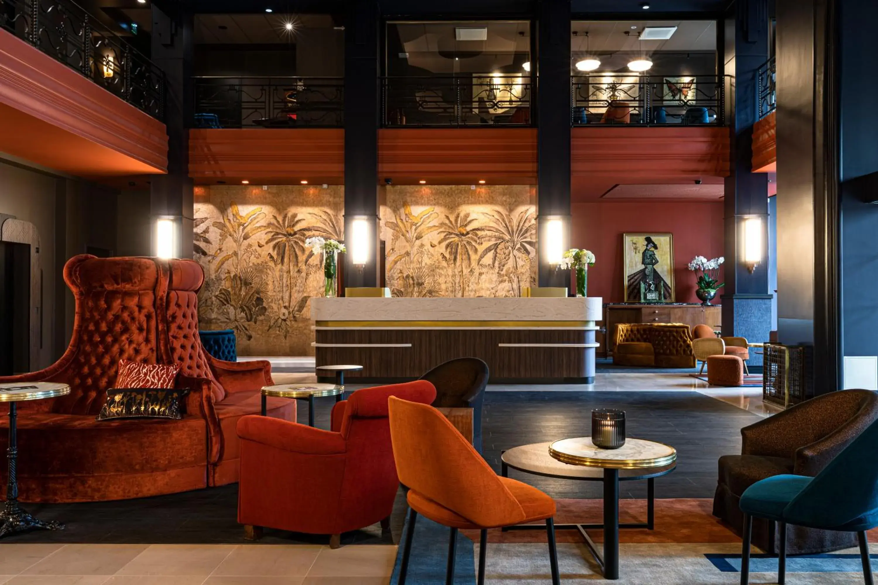 Lobby or reception in Hôtel & Spa Oceania Le Conti Lobby or reception in Hôtel & Spa Oceania Le Conti