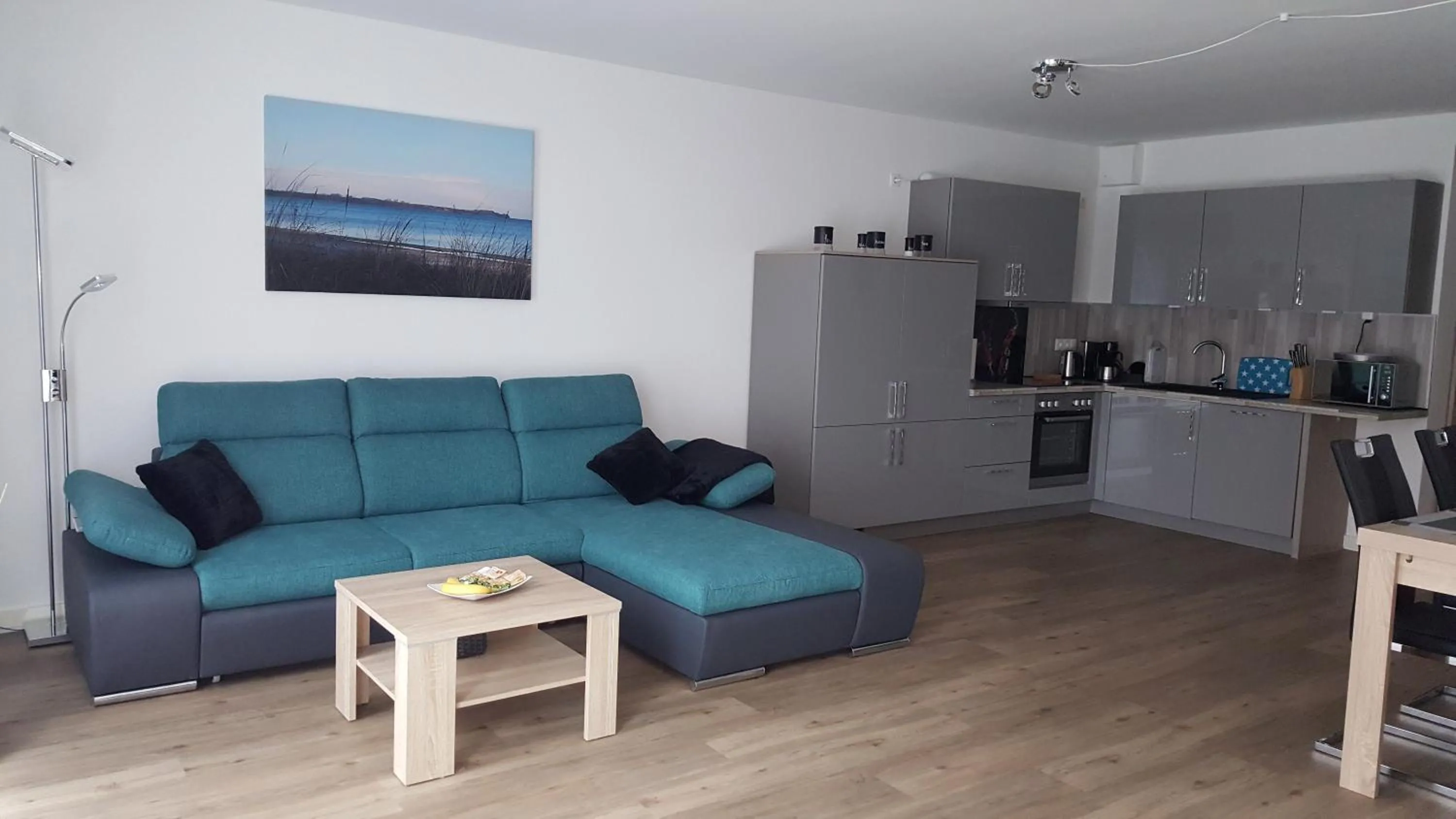 Kitchen or kitchenette in Ferienwohnung Dünenperle