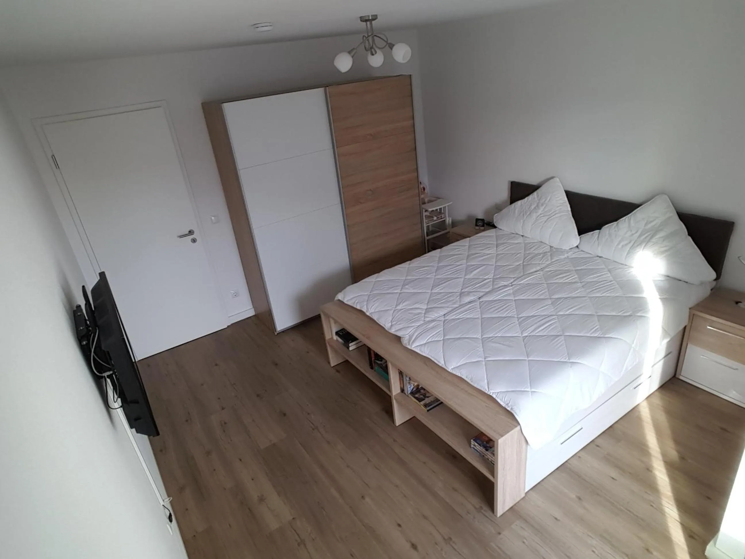 Bed in Ferienwohnung Dünenperle
