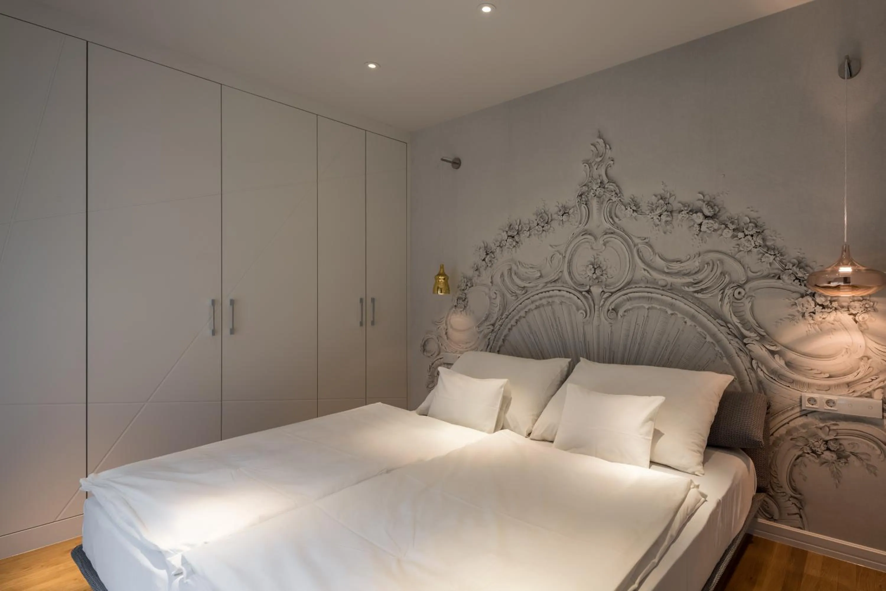 Bed in Castle Apartments Budapest