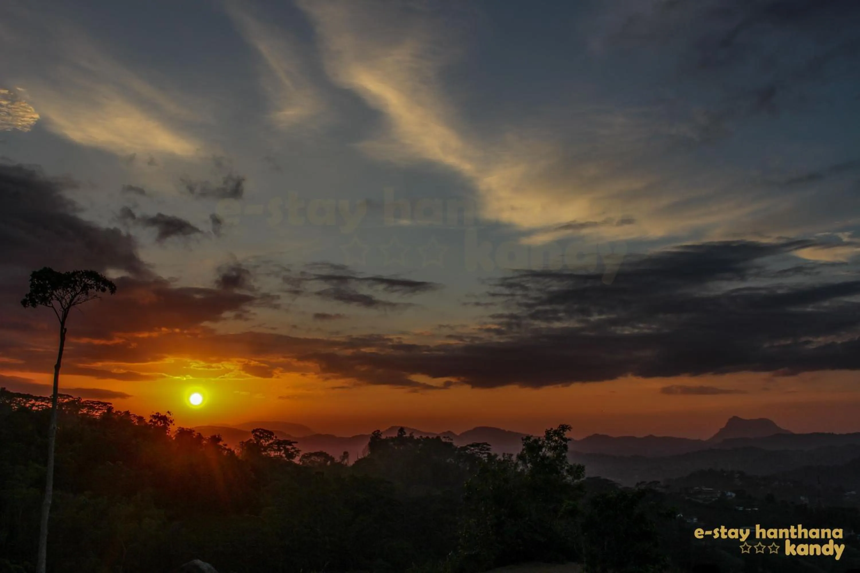 Sunset in e-stay Hanthana Kandy