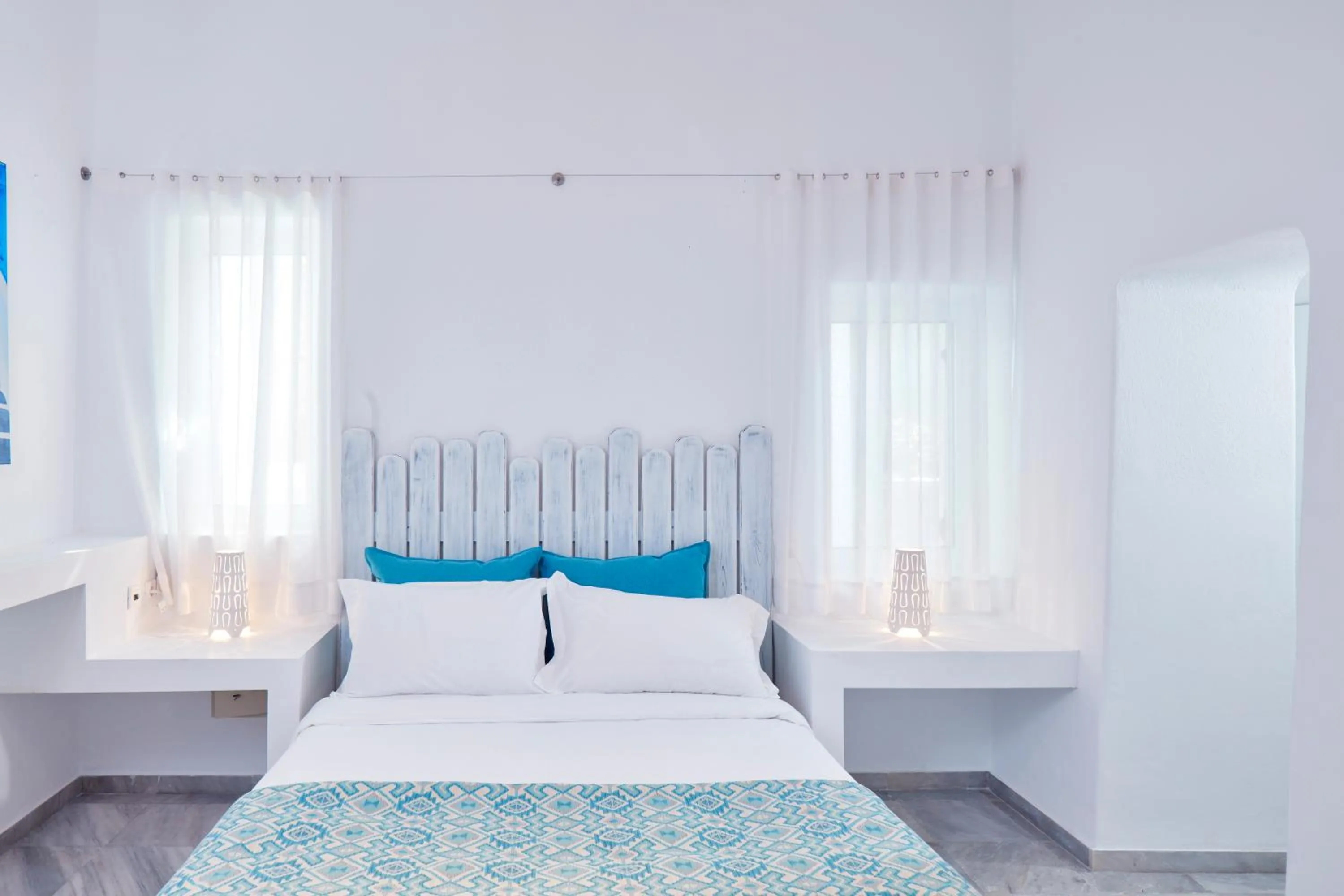 Bed in Mykonos Town Suites