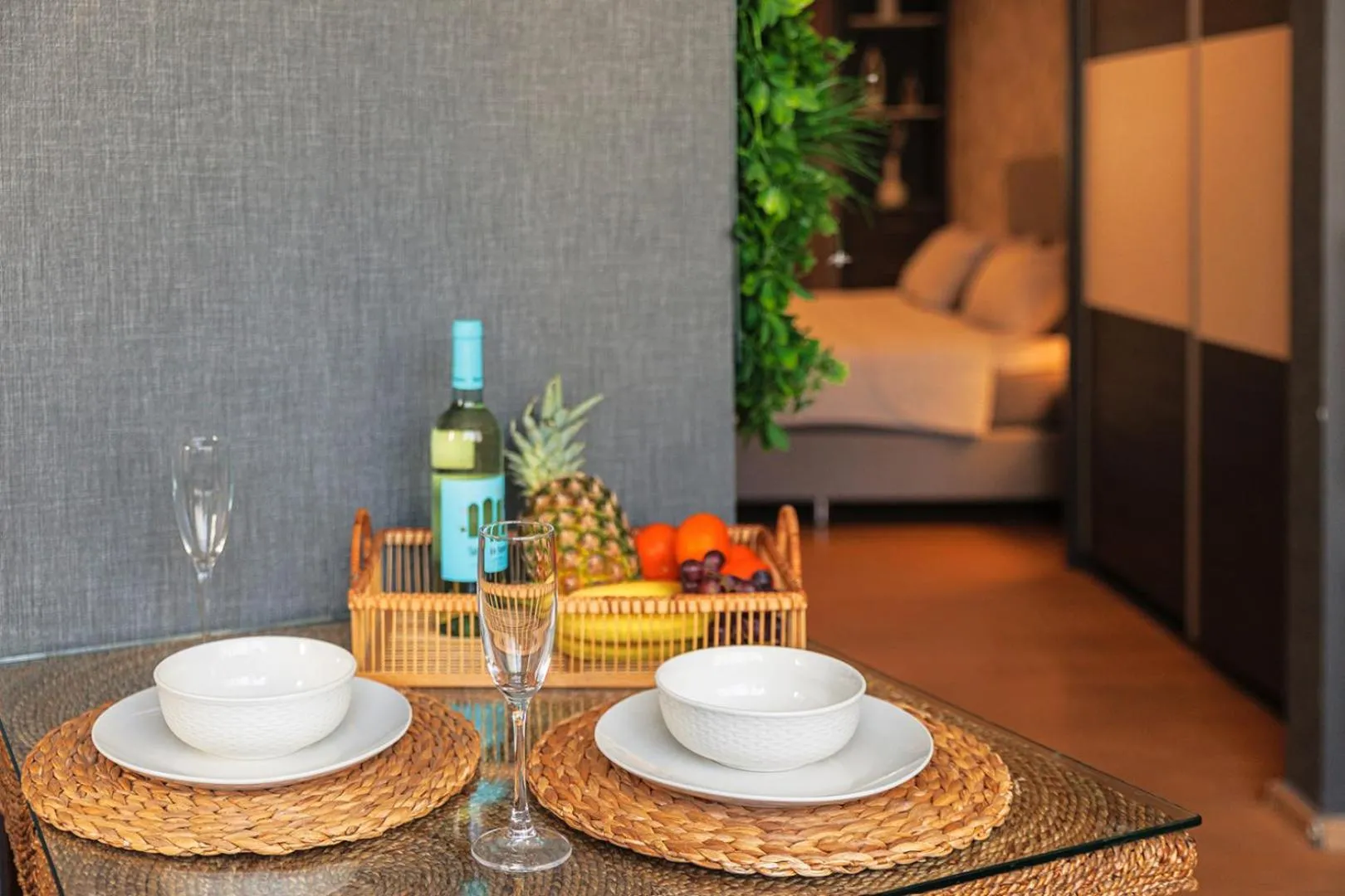 Kitchen or kitchenette, Bed in City Center Apartments with Parking