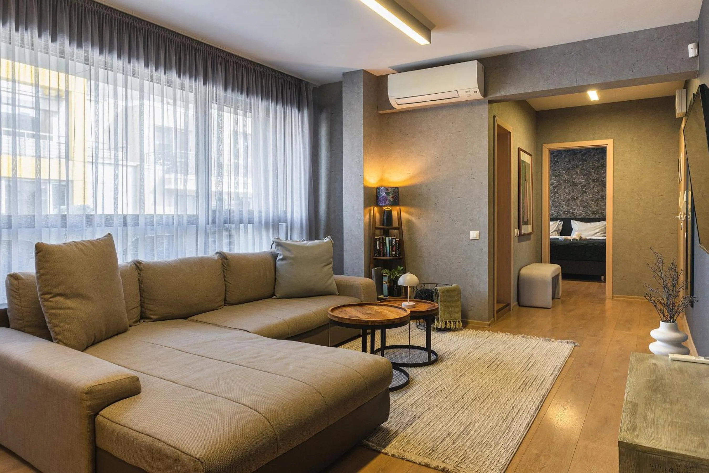 Living room in City Center Apartments with Parking
