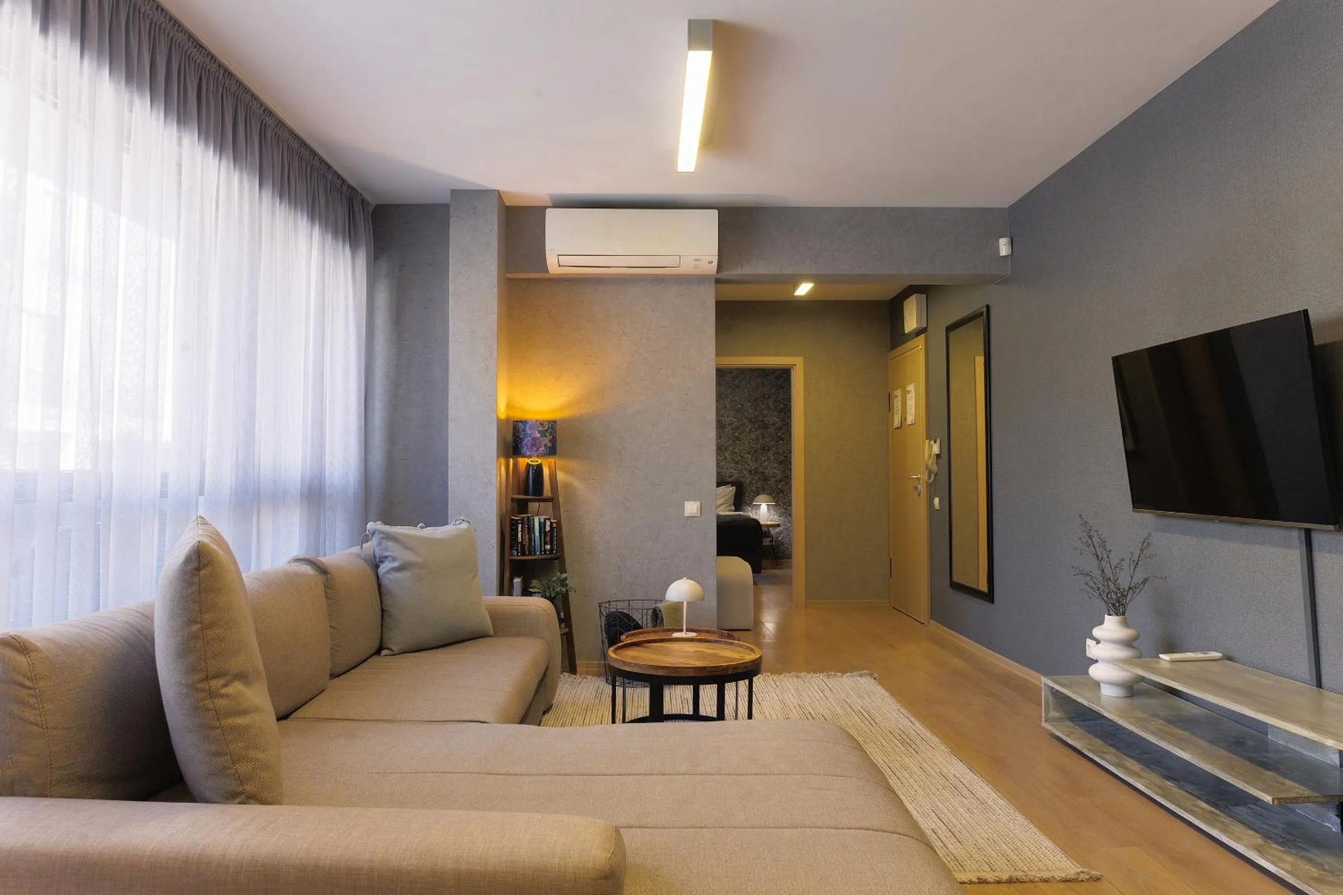 Living room in City Center Apartments with Parking
