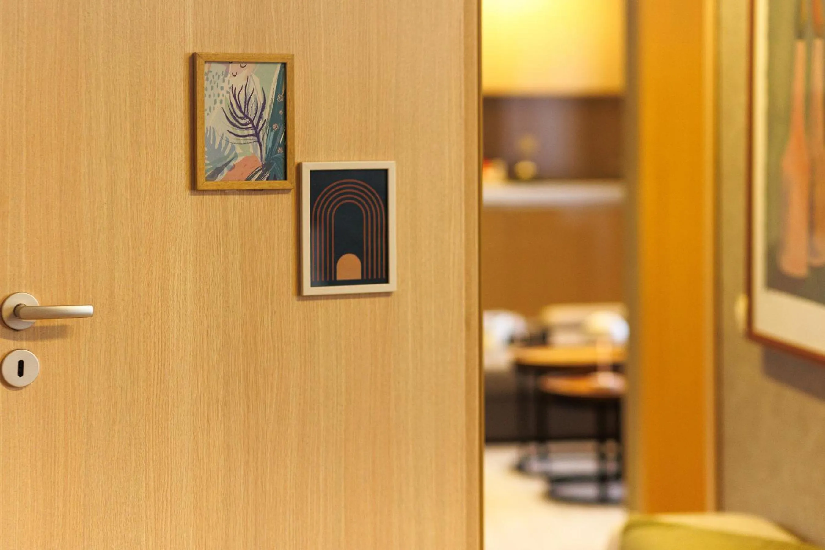 Bedroom in City Center Apartments with Parking