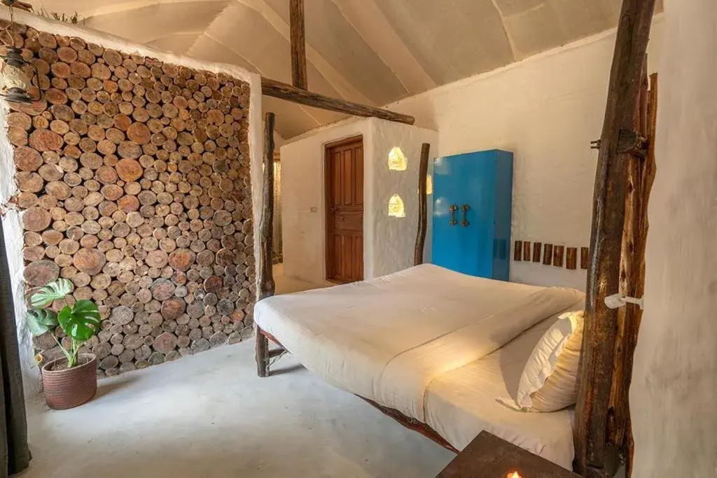 Bedroom, Bed in Deshadan Eco Valley Resort - An Eco friendly Mud House Bedroom, Bed in Deshadan Eco Valley Resort - An Eco friendly Mud House
