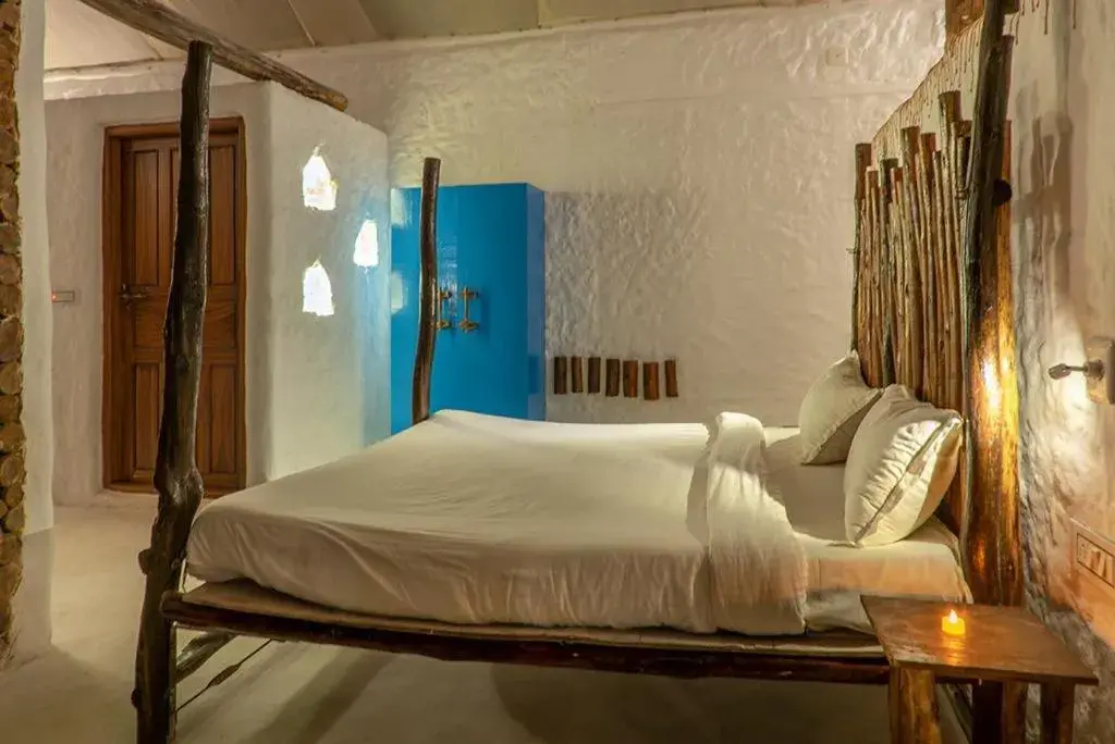 Bed in Deshadan Eco Valley Resort - An Eco friendly Mud House Bed in Deshadan Eco Valley Resort - An Eco friendly Mud House