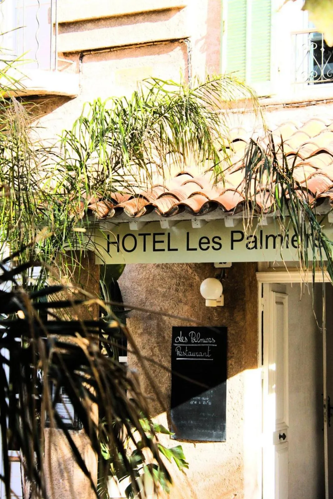 Facade/entrance in Hotel Les Palmiers