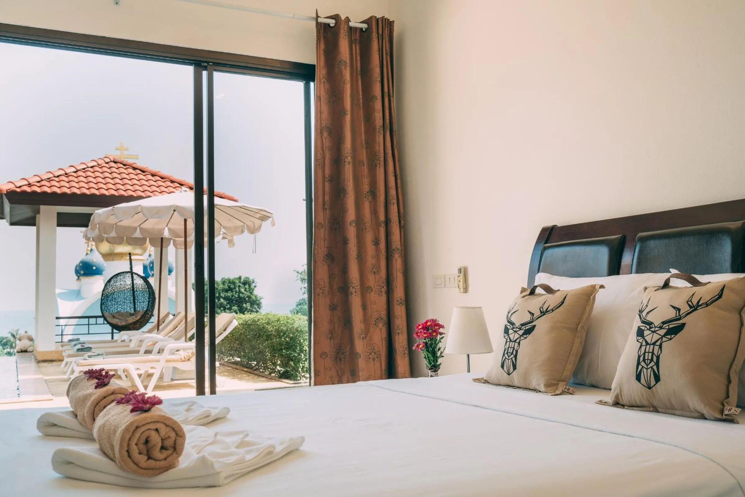Bed in Lilu Villa In Lamai